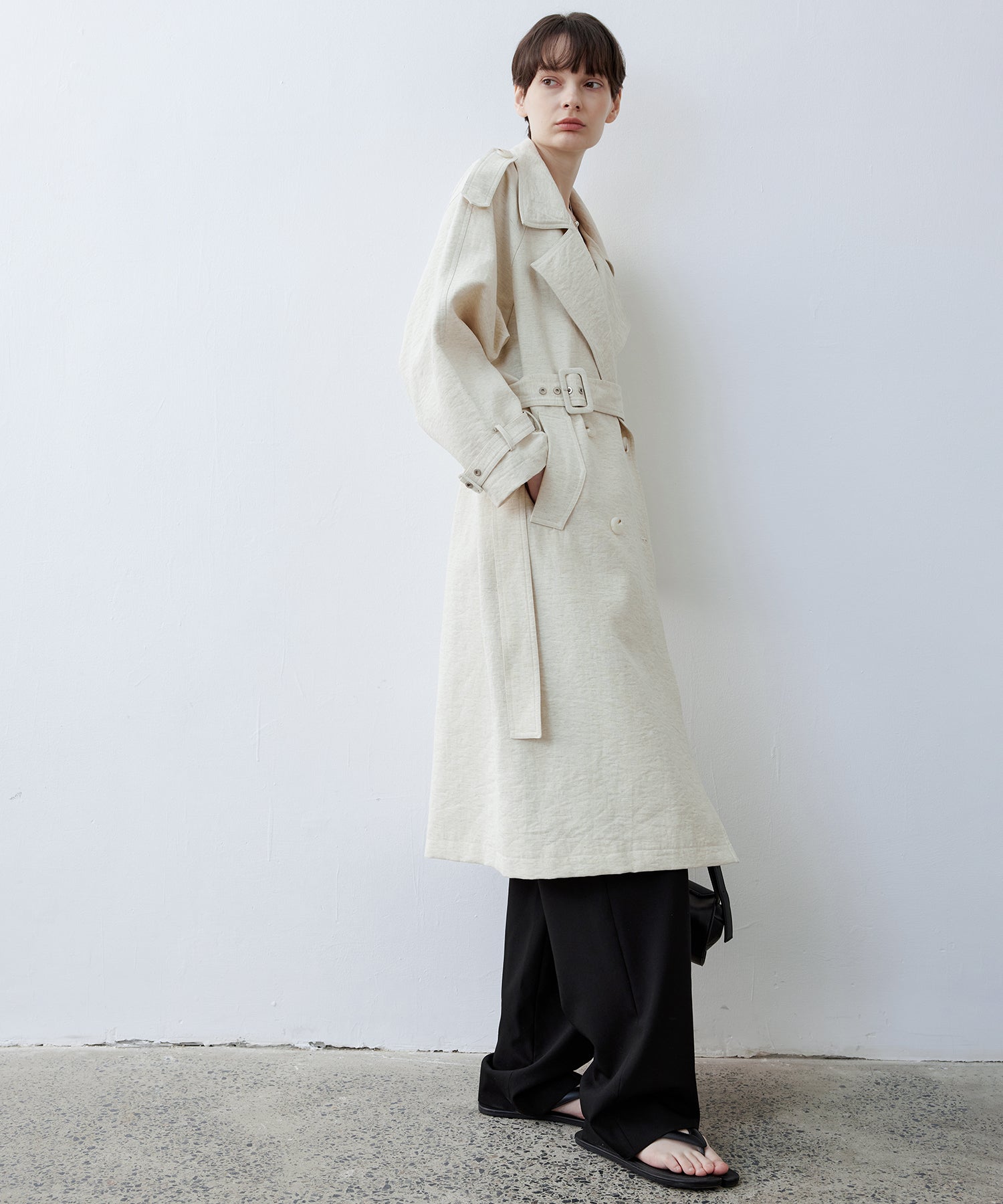 Double-Breasted Epaulette Trench Coat