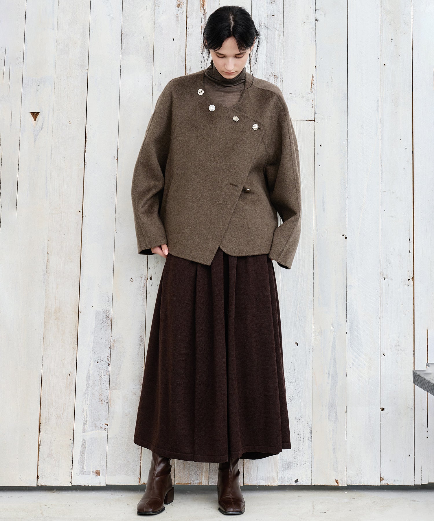 100% Wool Multi-Button Double-Face Short Coat