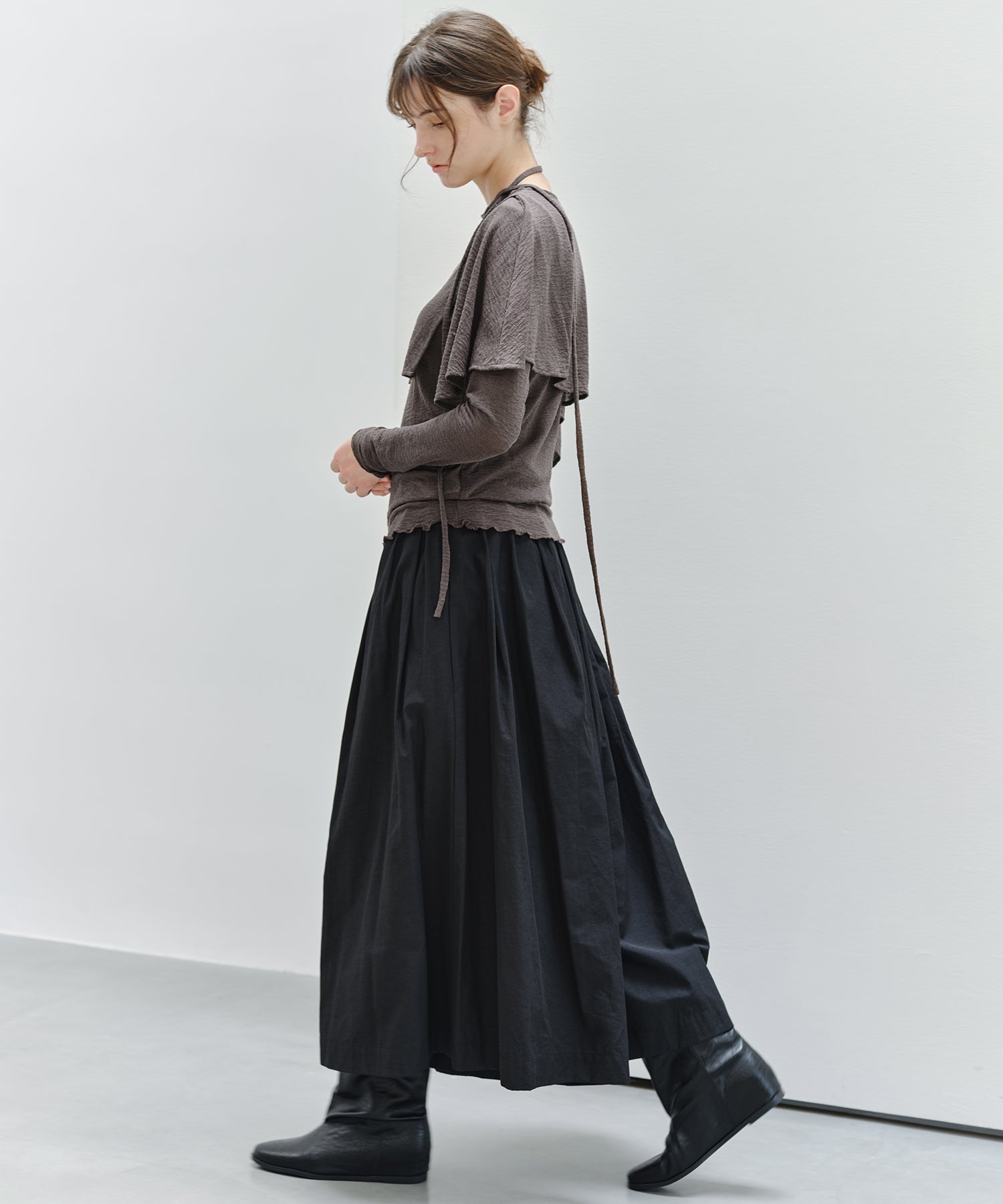 「9月下旬出荷予定」Matte Tuck Wide Skants