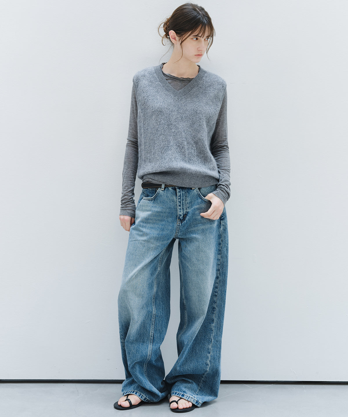 「9月下旬出荷予定」Washed Wide Straight Denim Pants
