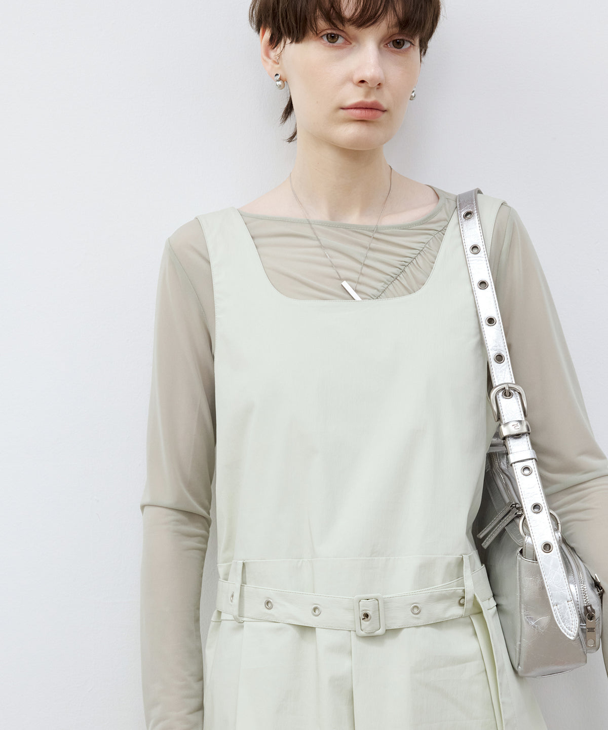 Belted Pleated Mini Dress