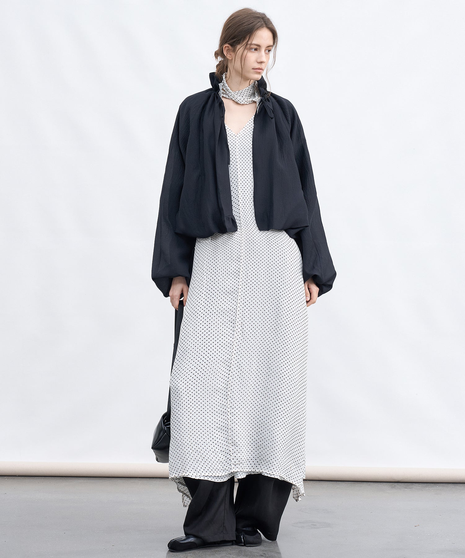 Sheer Gathered Neck Light Jacket