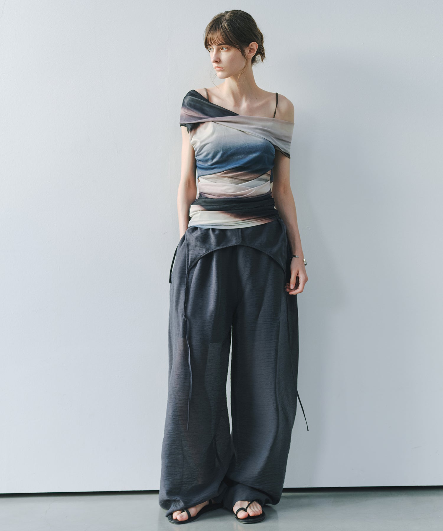 「7月中旬~下旬出荷」Multi-Way Linen Blend Wide Jumpsuit