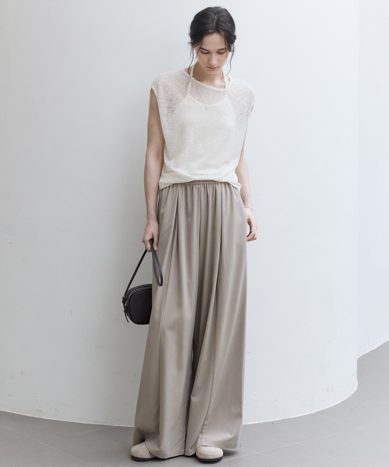 Sheer Asymmetric Sleeveless Top