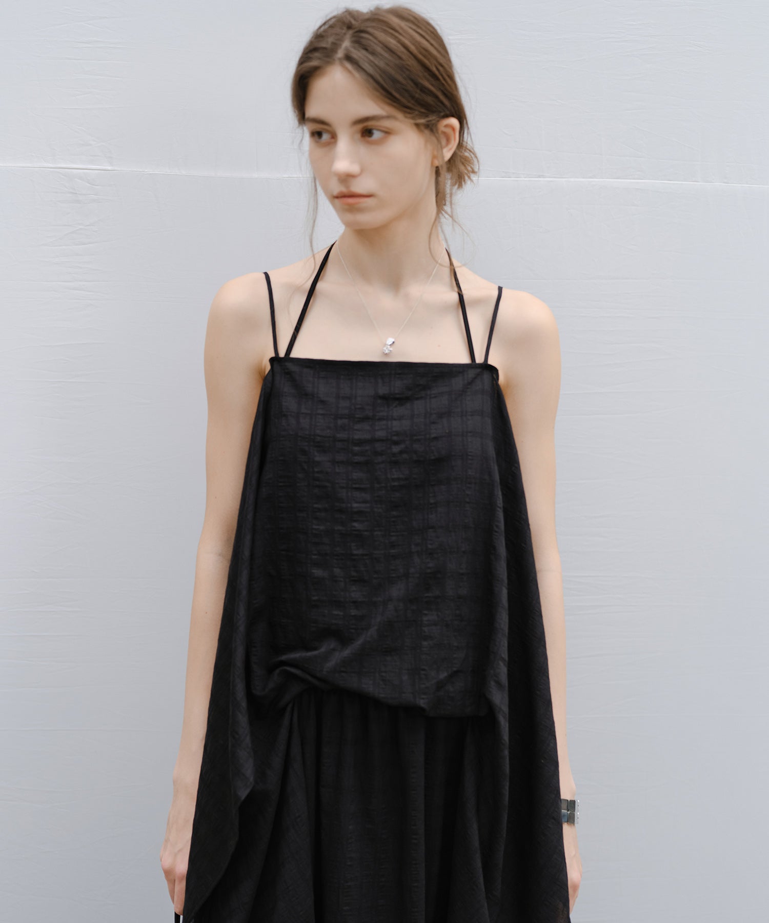 Textured Crepe Slip Dress