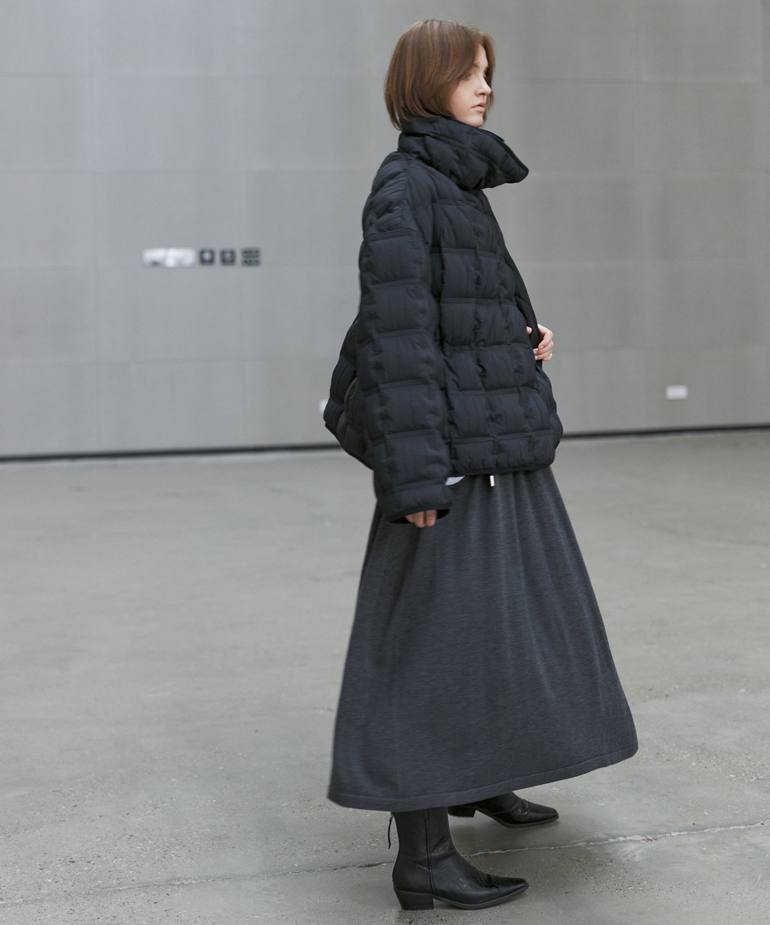 Crinkled Stand Collar Down Jacket