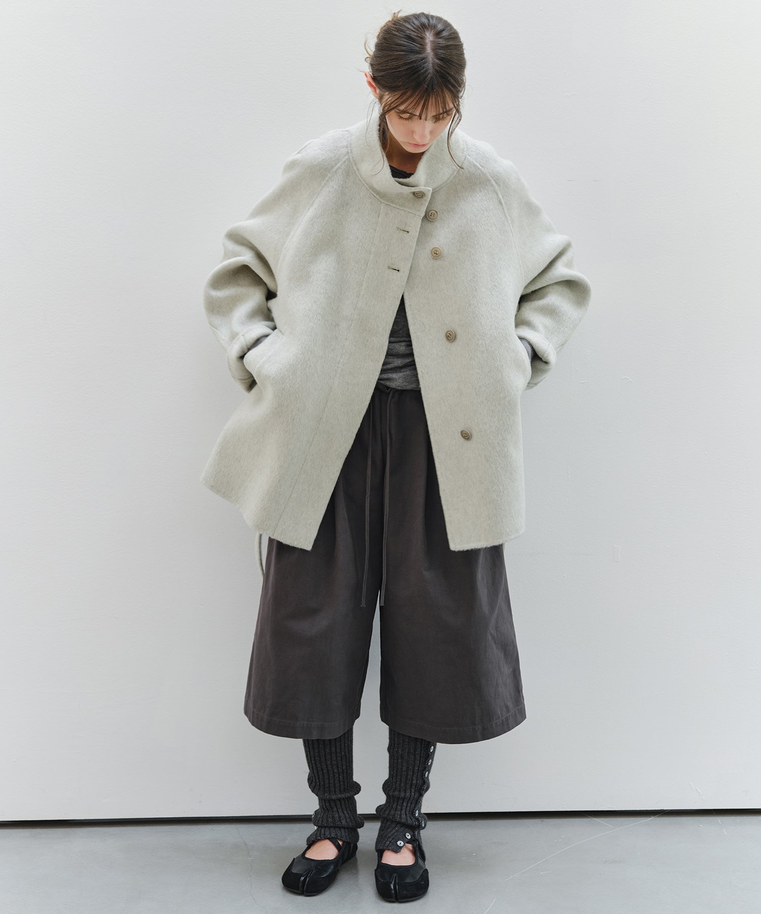 「9月下旬出荷予定」Drawstring Waist Wide Midi Pants