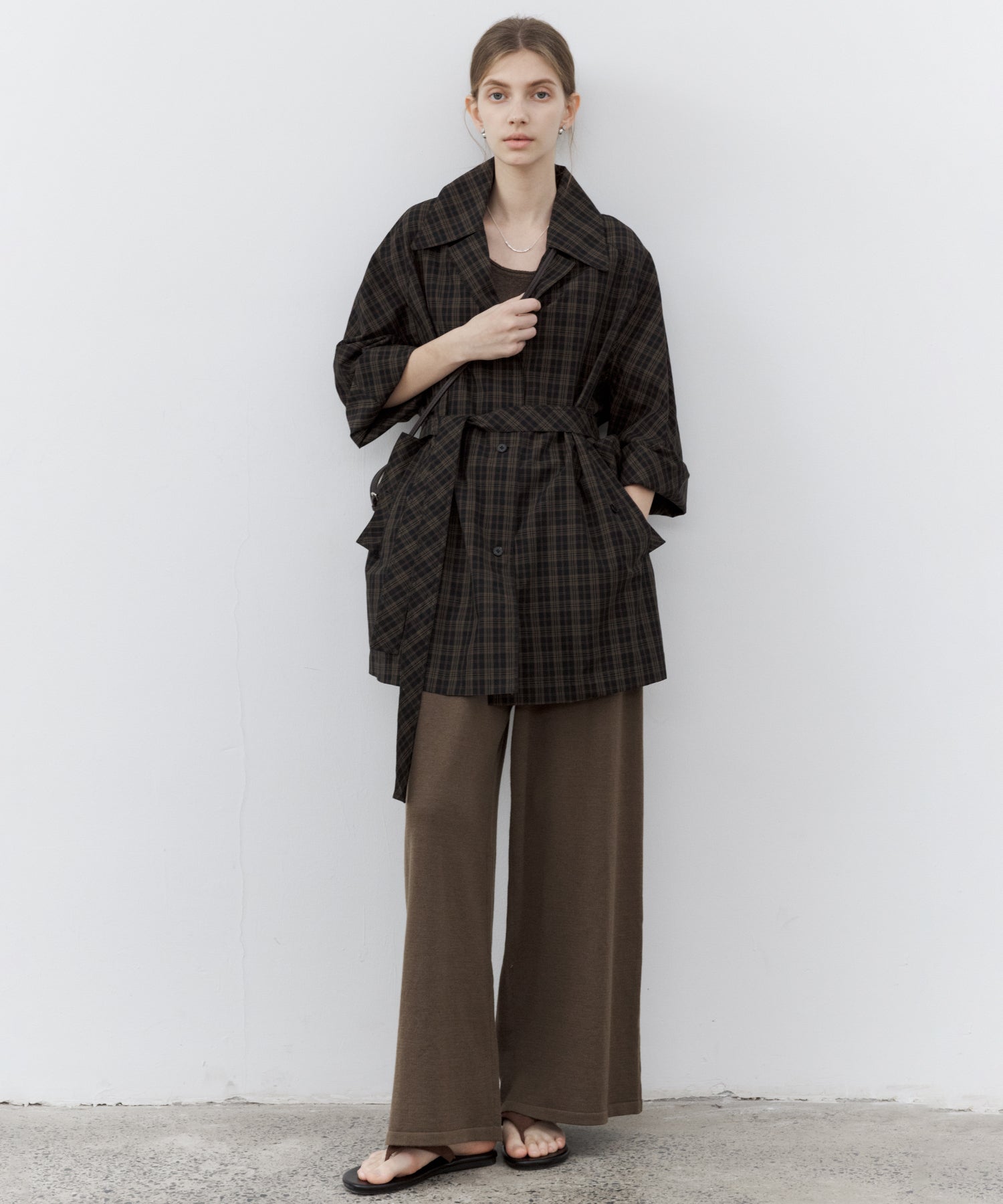 Drawstring Knit Wide Pants