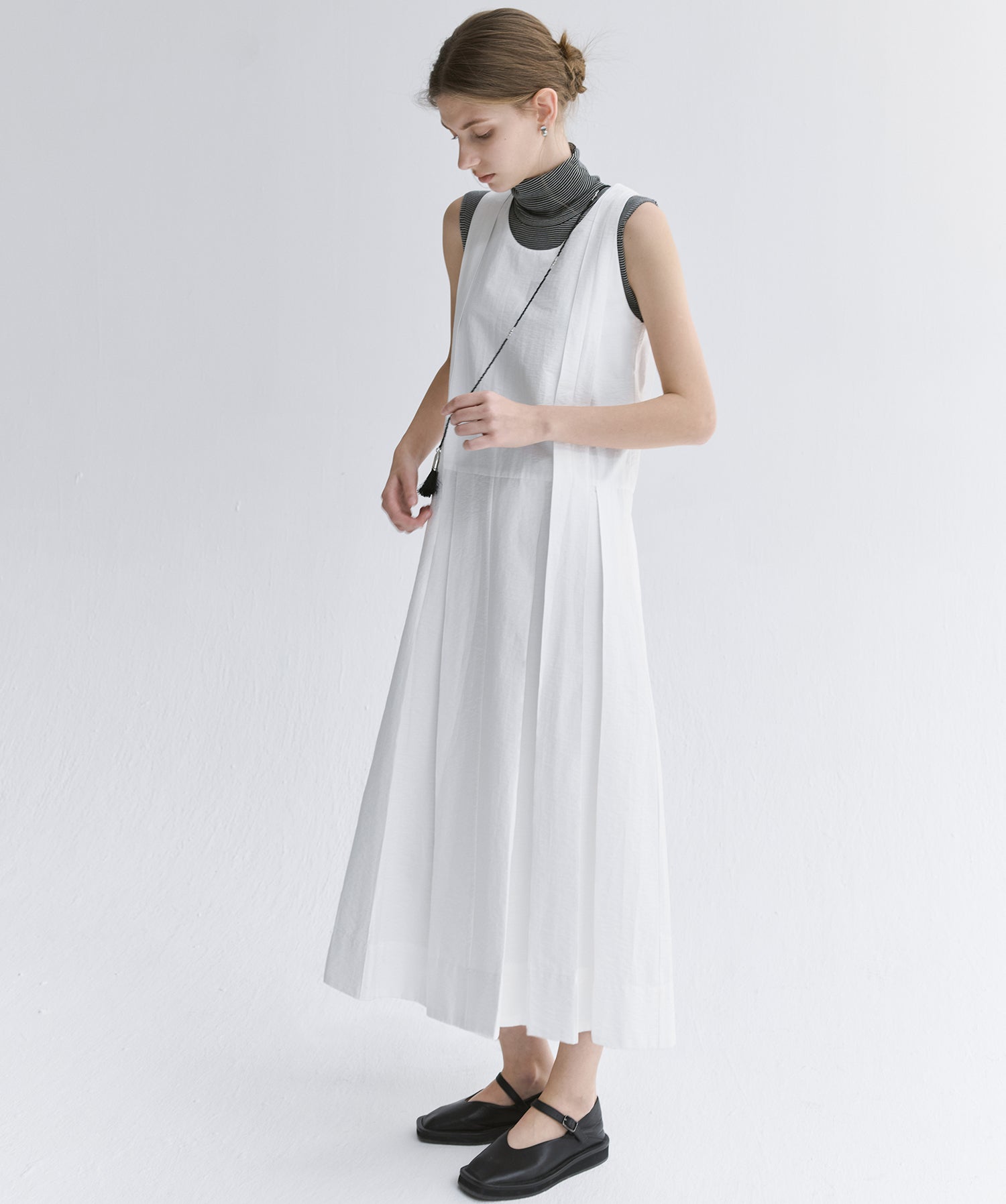Lyocell Silk Blend High-Neck Knit Tank