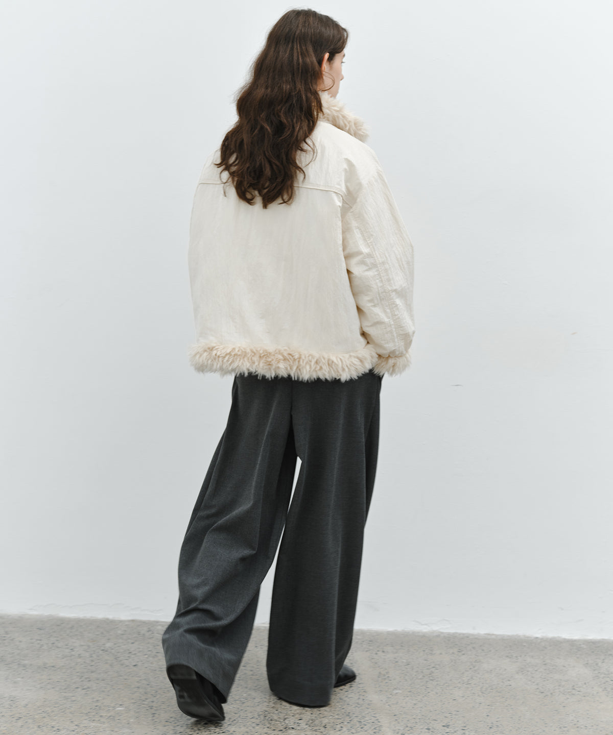 「10月下旬出荷予定」Tucked Wide Straight Slacks Pants