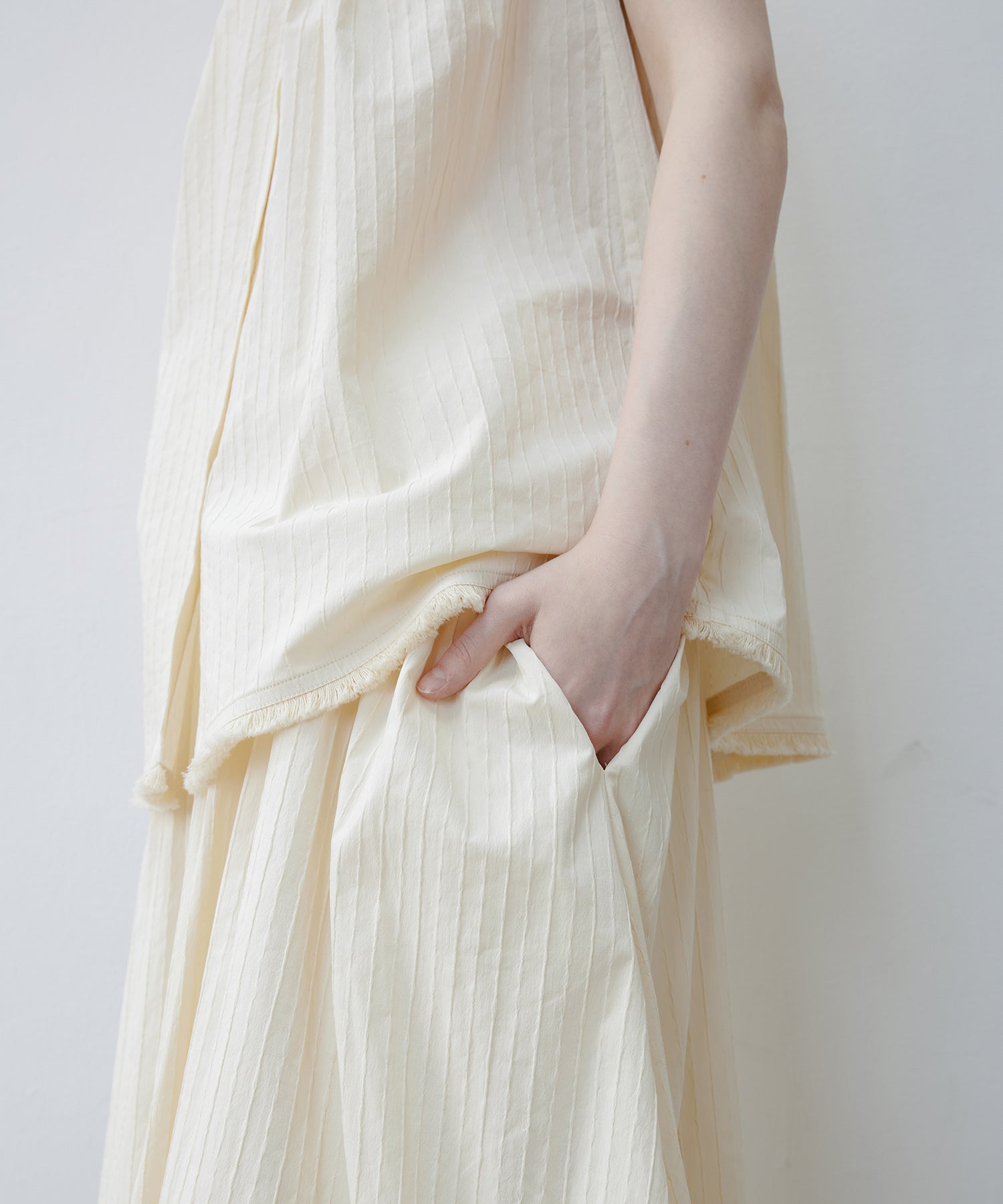 Textured Jacquard Fringe Hem A-Line Skirt