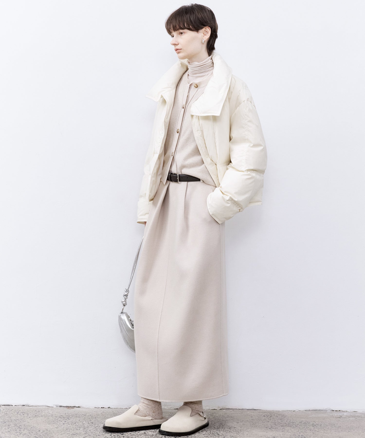 Drop Shoulder Short Puffer with Shaped Waist Design