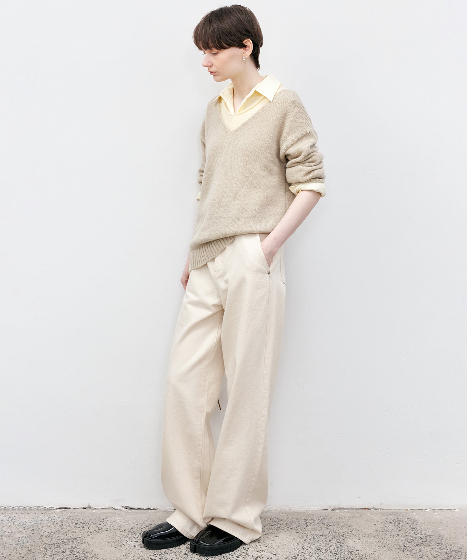 Cross-Front Button 2-Way Shirt