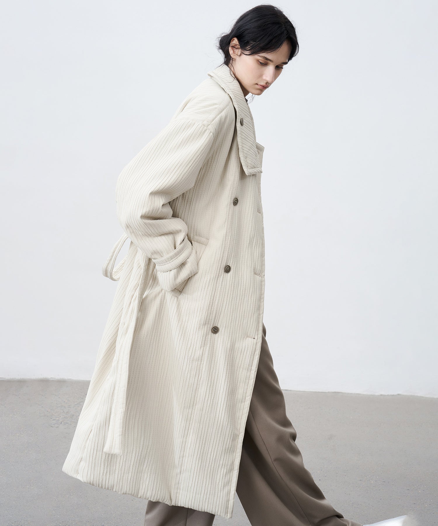 Stand Collar Oversized Long Cotton Coat