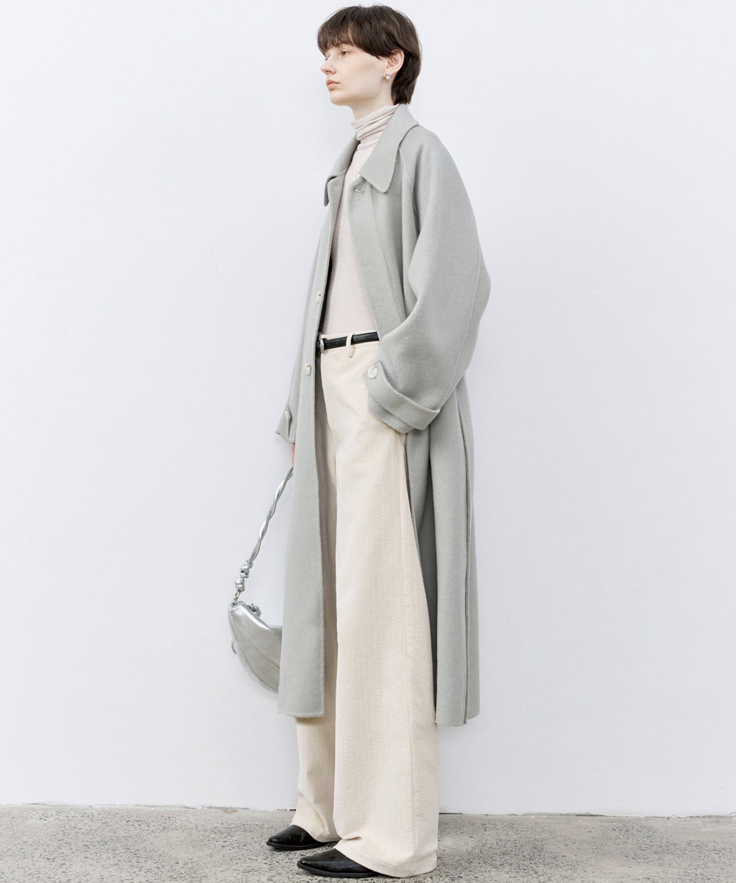 Raglan Sleeves Oversized Double-Faced Wool Coat