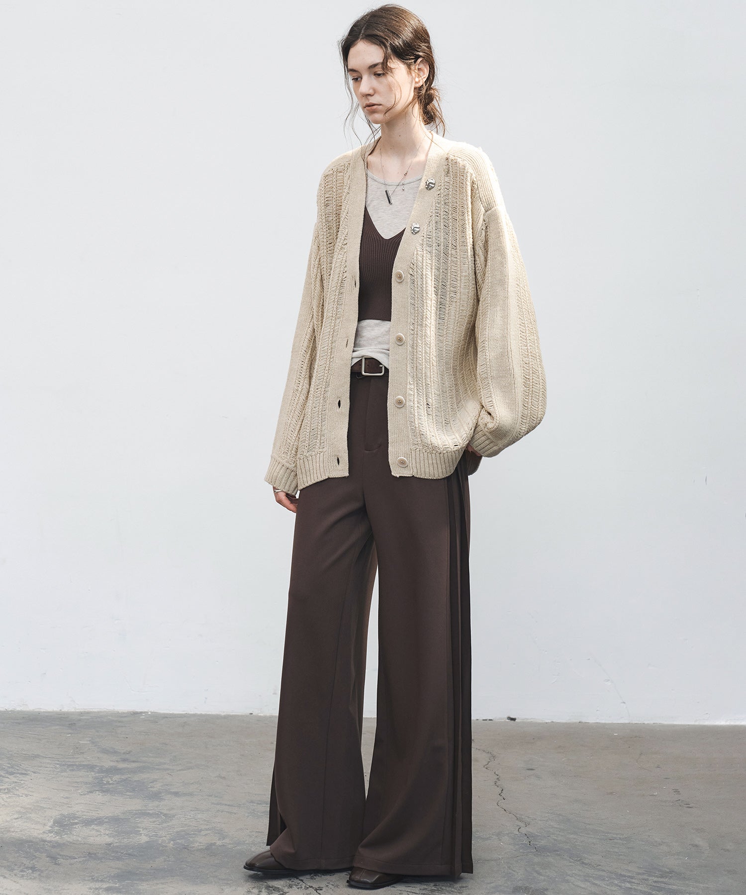 3D Textured Knit Loose Fit Cardigan