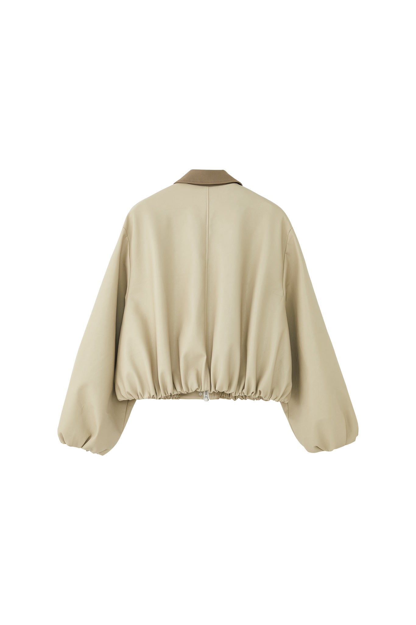 Vegan Leather Balloon Sleeve Blouson
