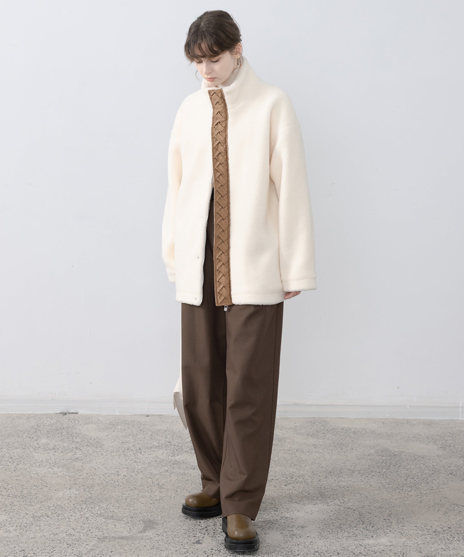 Center Line Knit Soft Boa Jacket