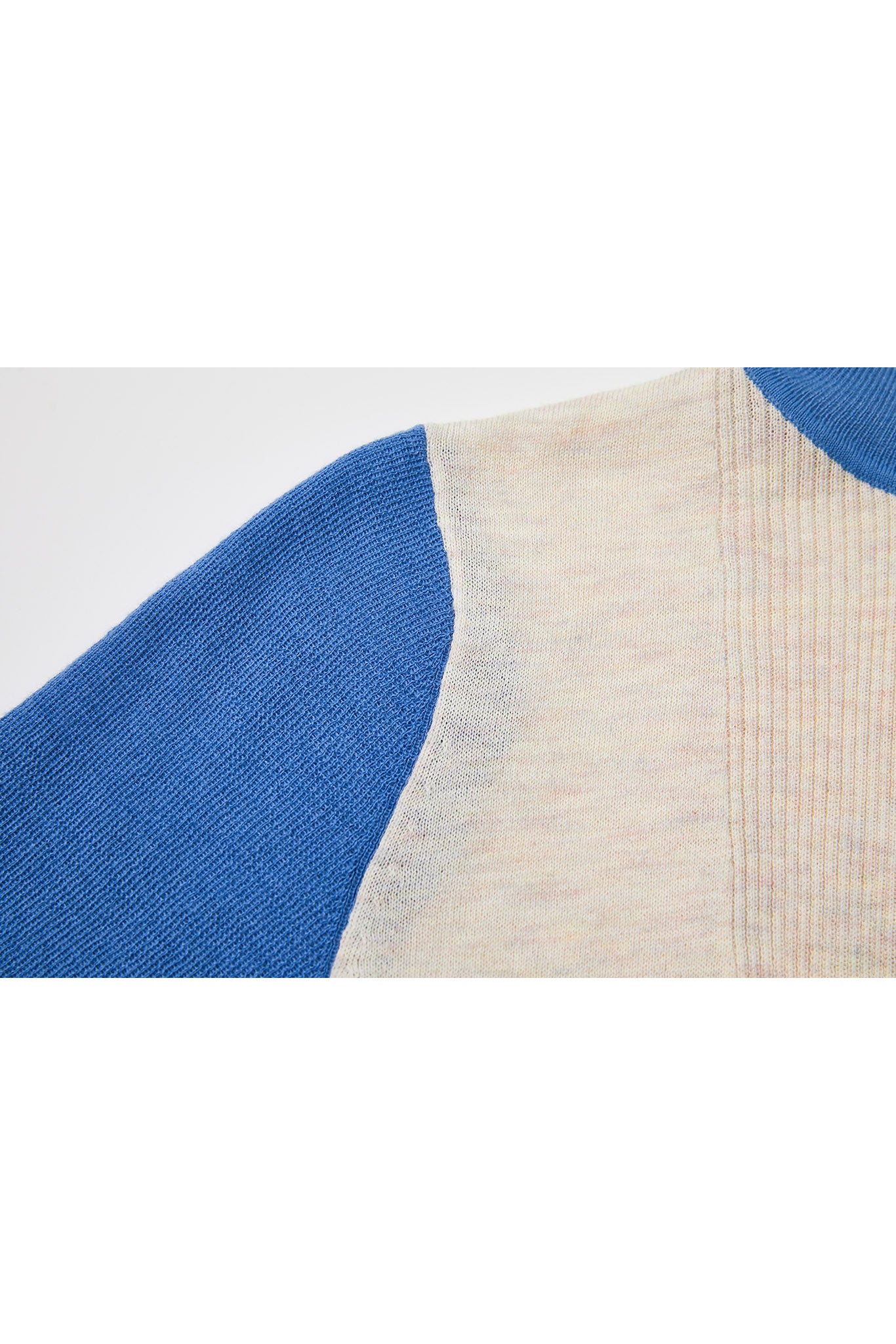 Bicolor High Neck Wool Knit Top