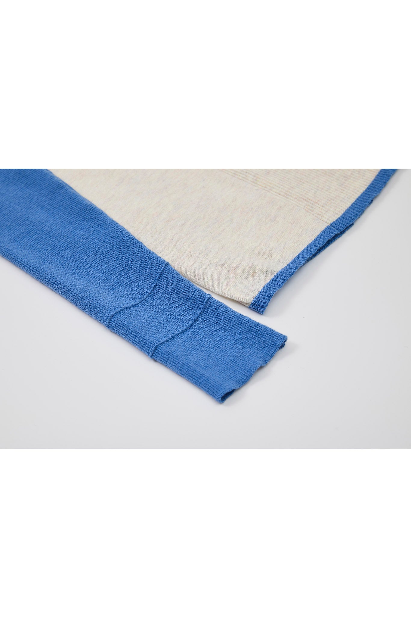 Bicolor High Neck Wool Knit Top