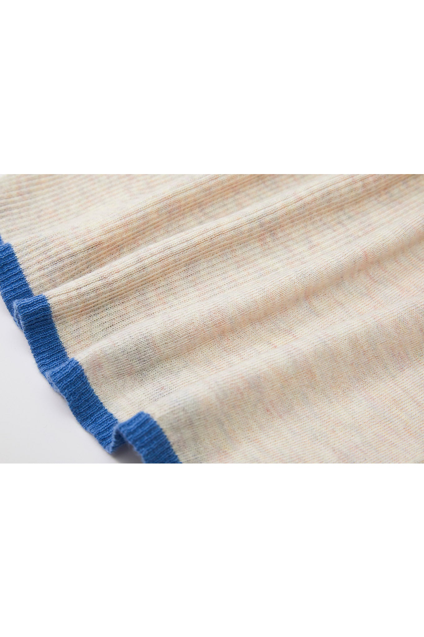 Bicolor High Neck Wool Knit Top