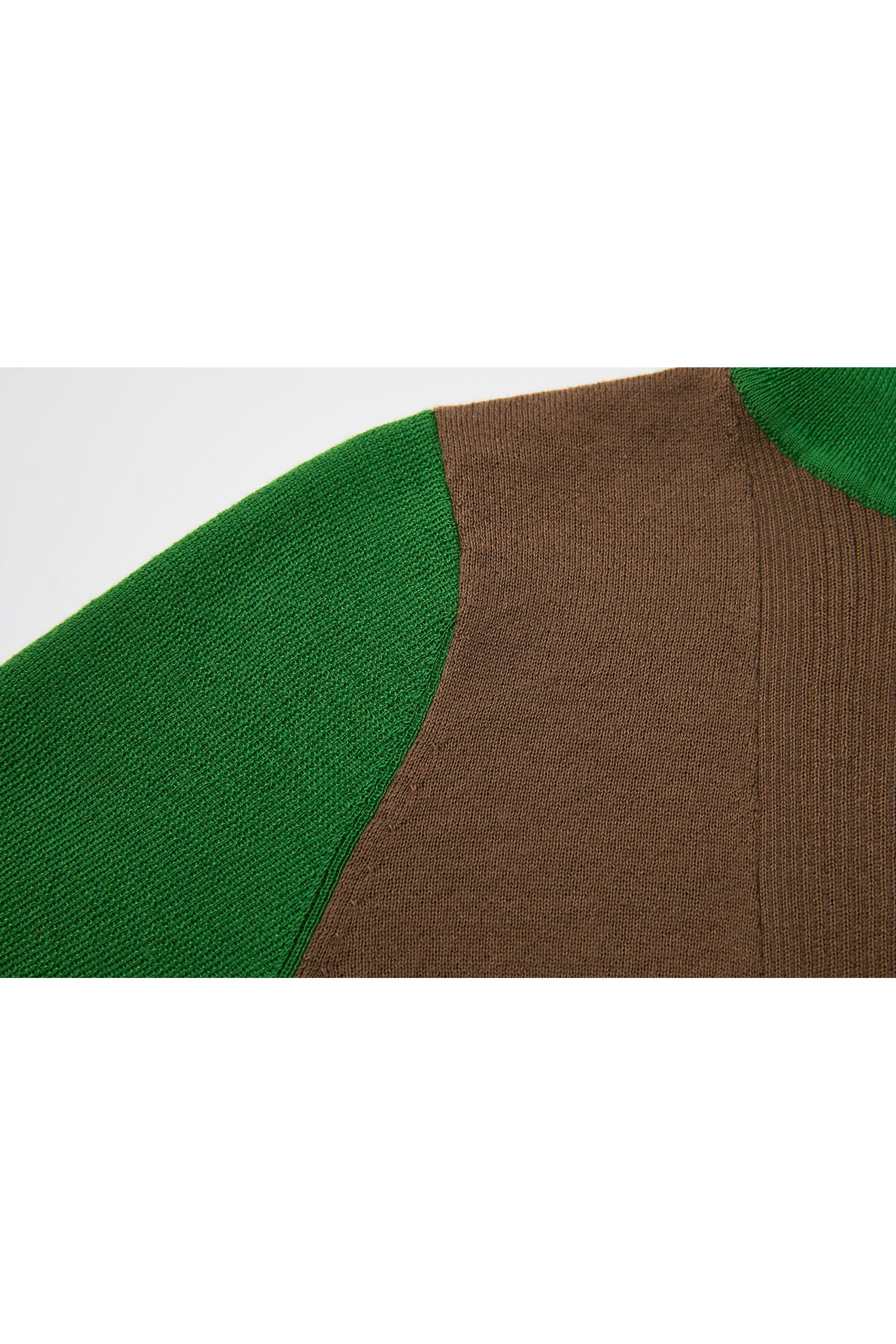 Bicolor High Neck Wool Knit Top