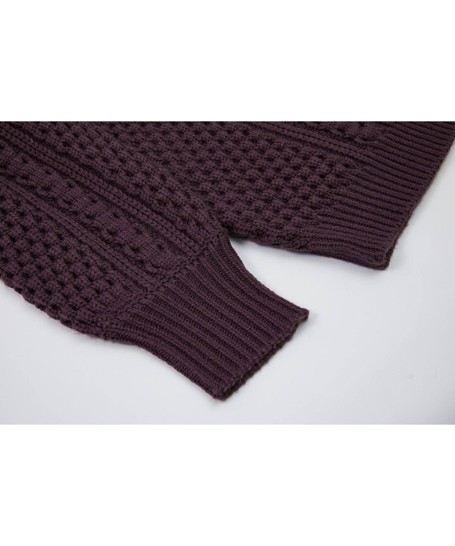 Textured Wool Blend Aran Sweater