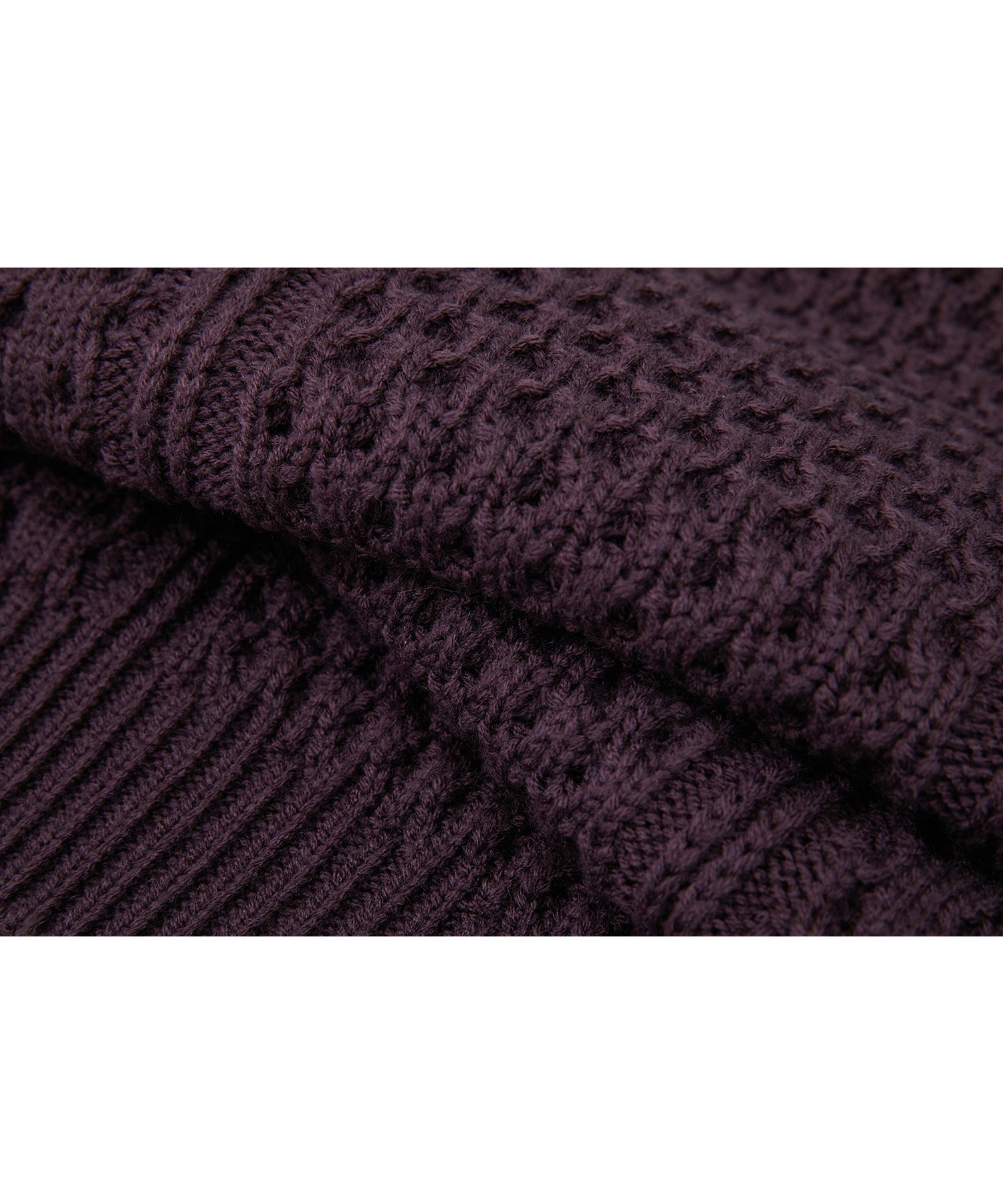 Textured Wool Blend Aran Sweater