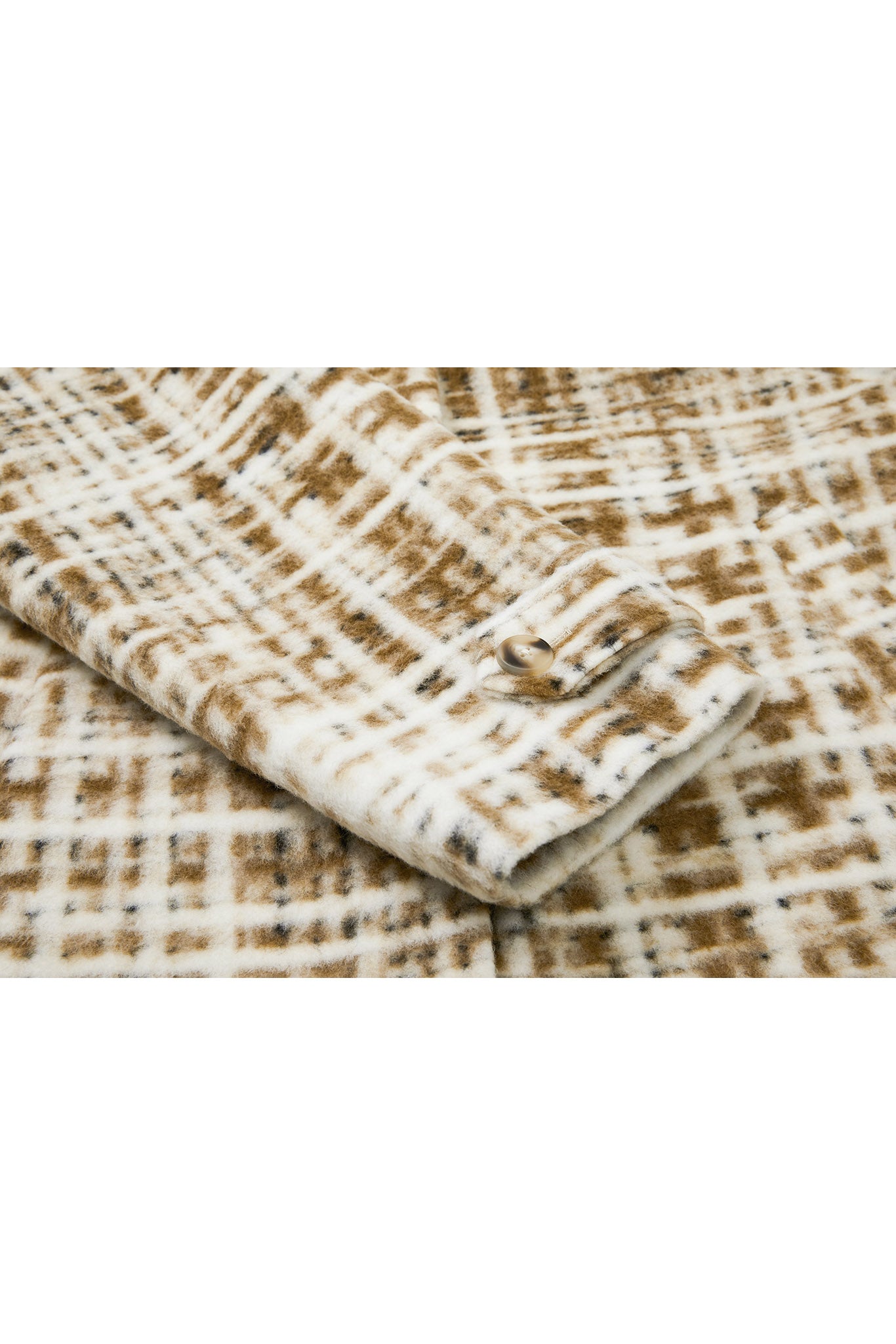 Hazy Plaid Tailored Wool Short Over-coat