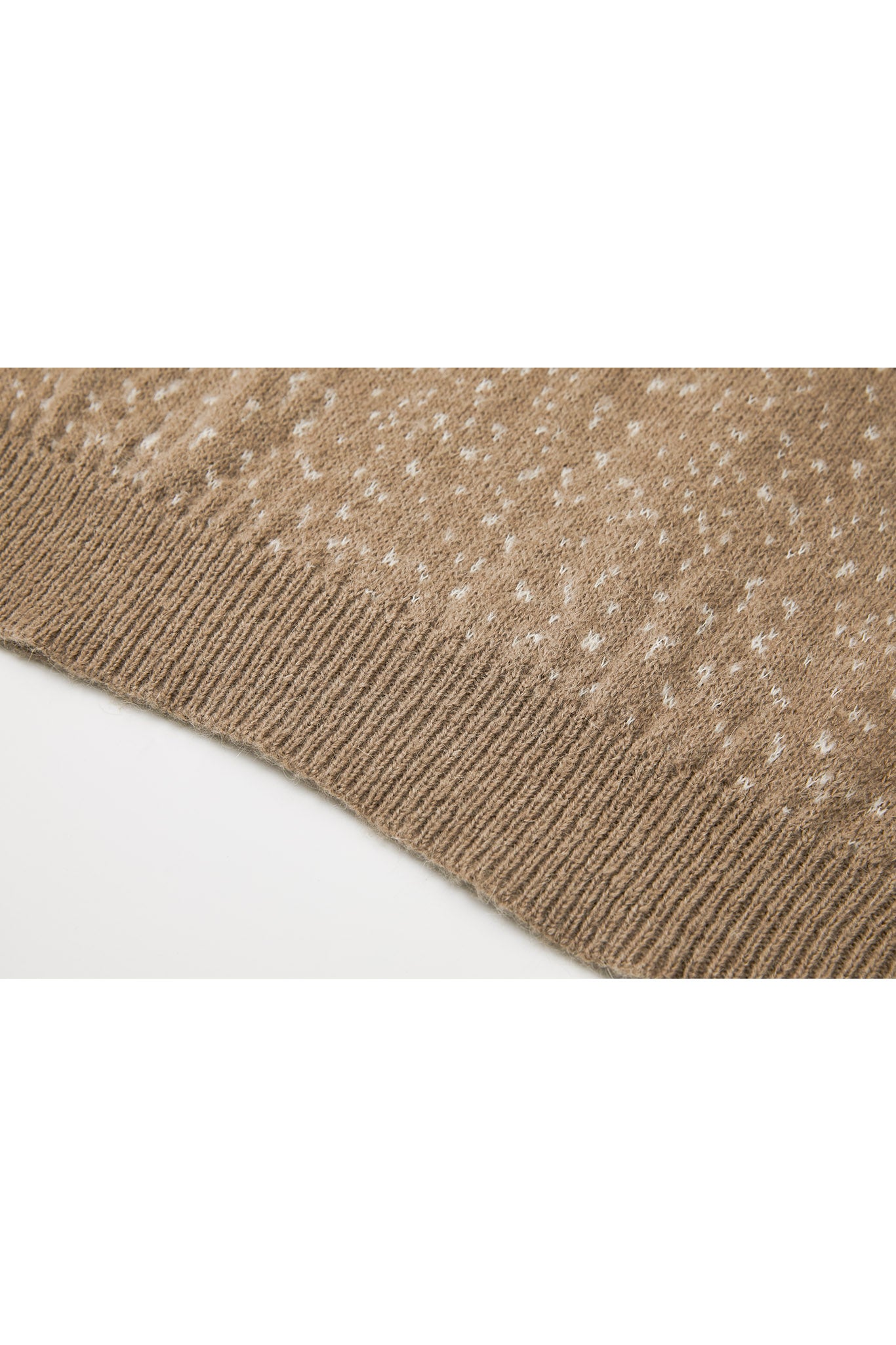 Wool Blend Jacquard Crew Neck Sweater