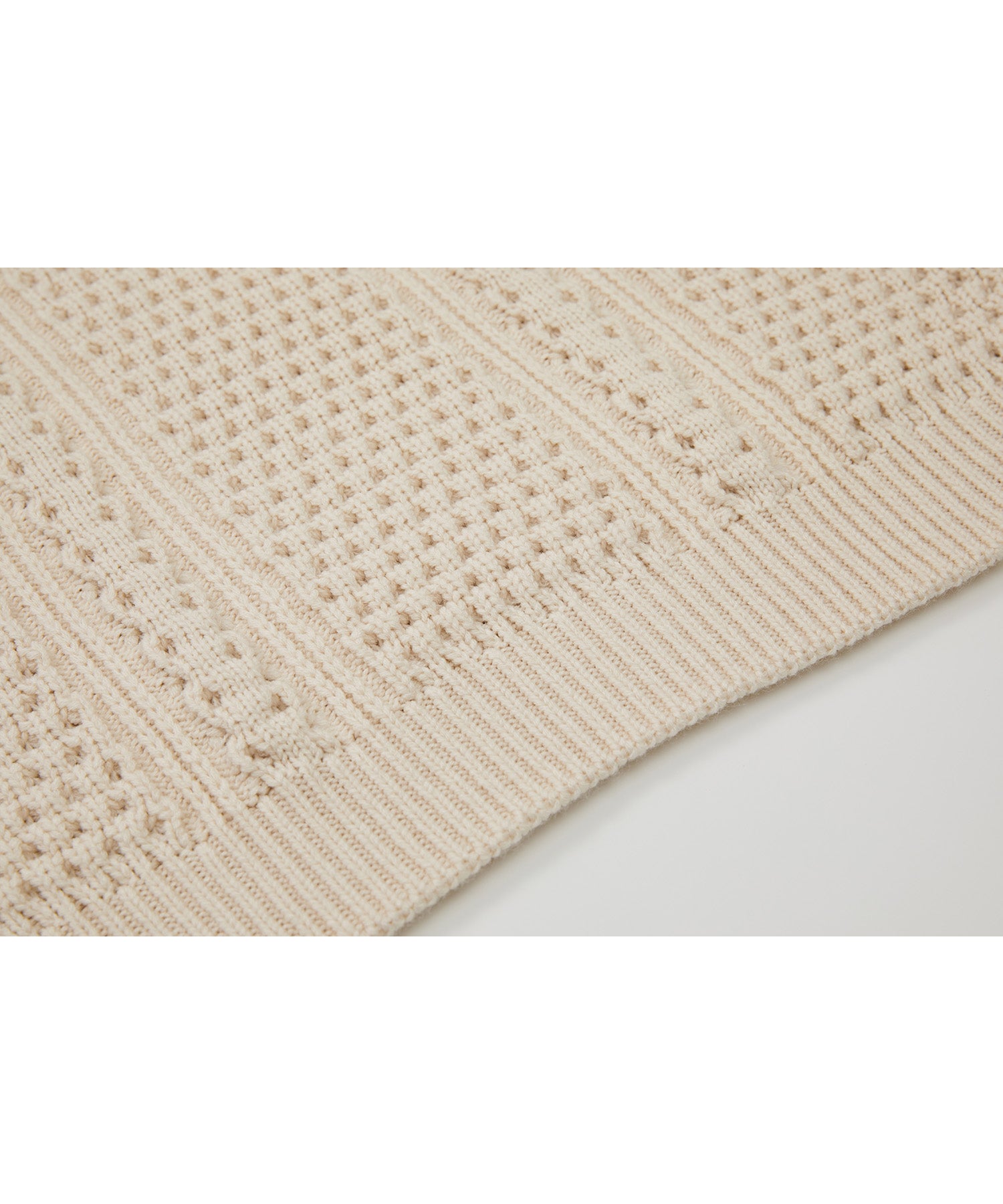 Textured Wool Blend Aran Sweater