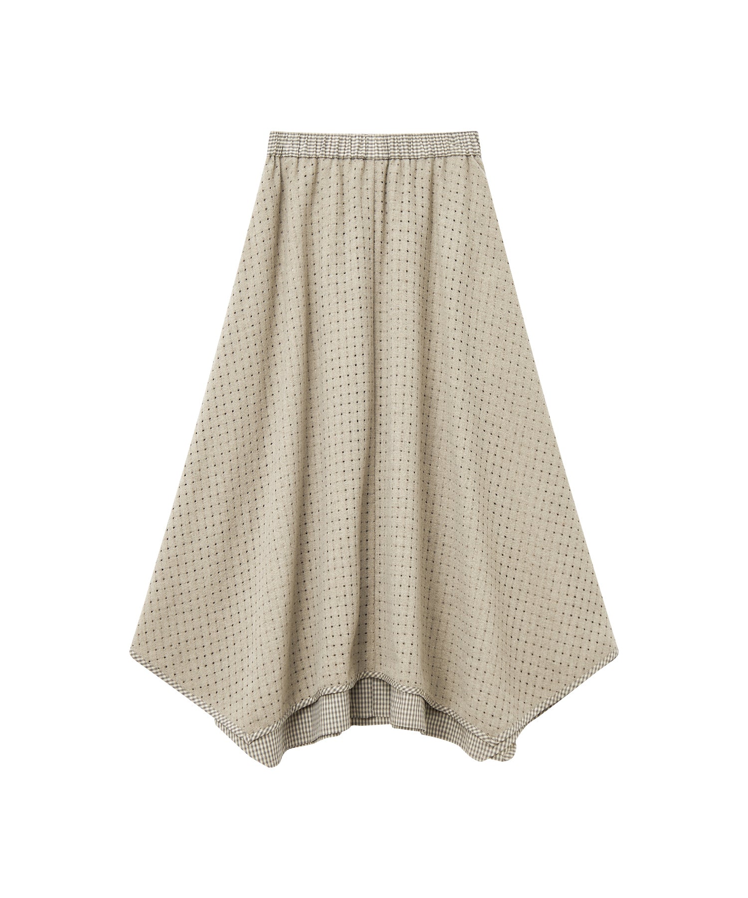 Cut-Out Layered High-Waist A-Line Midi Flare Skirt