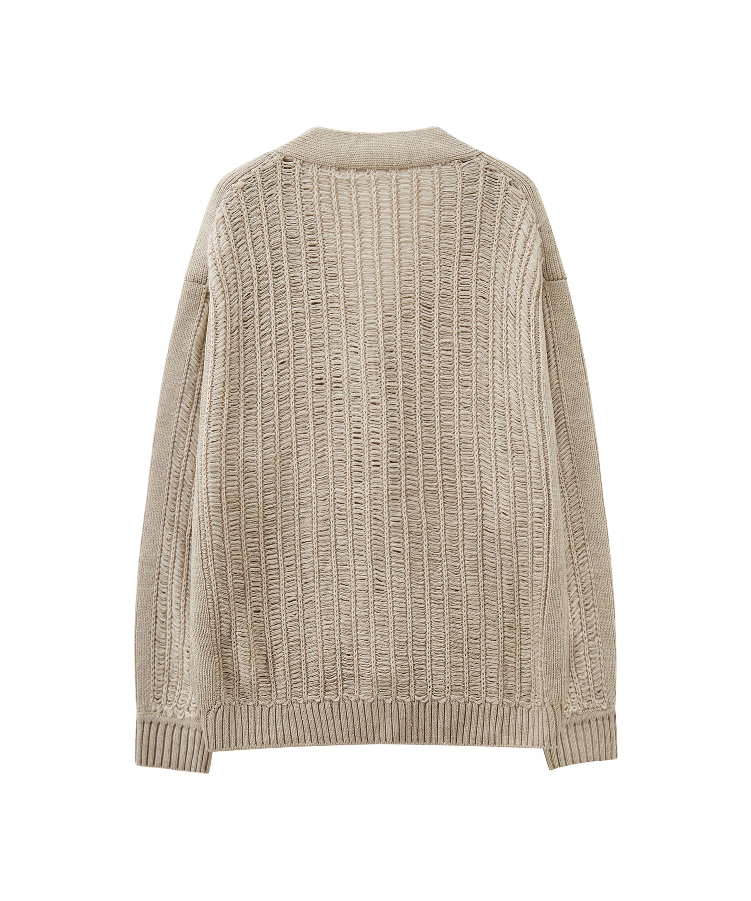 3D Textured Knit Loose Fit Cardigan