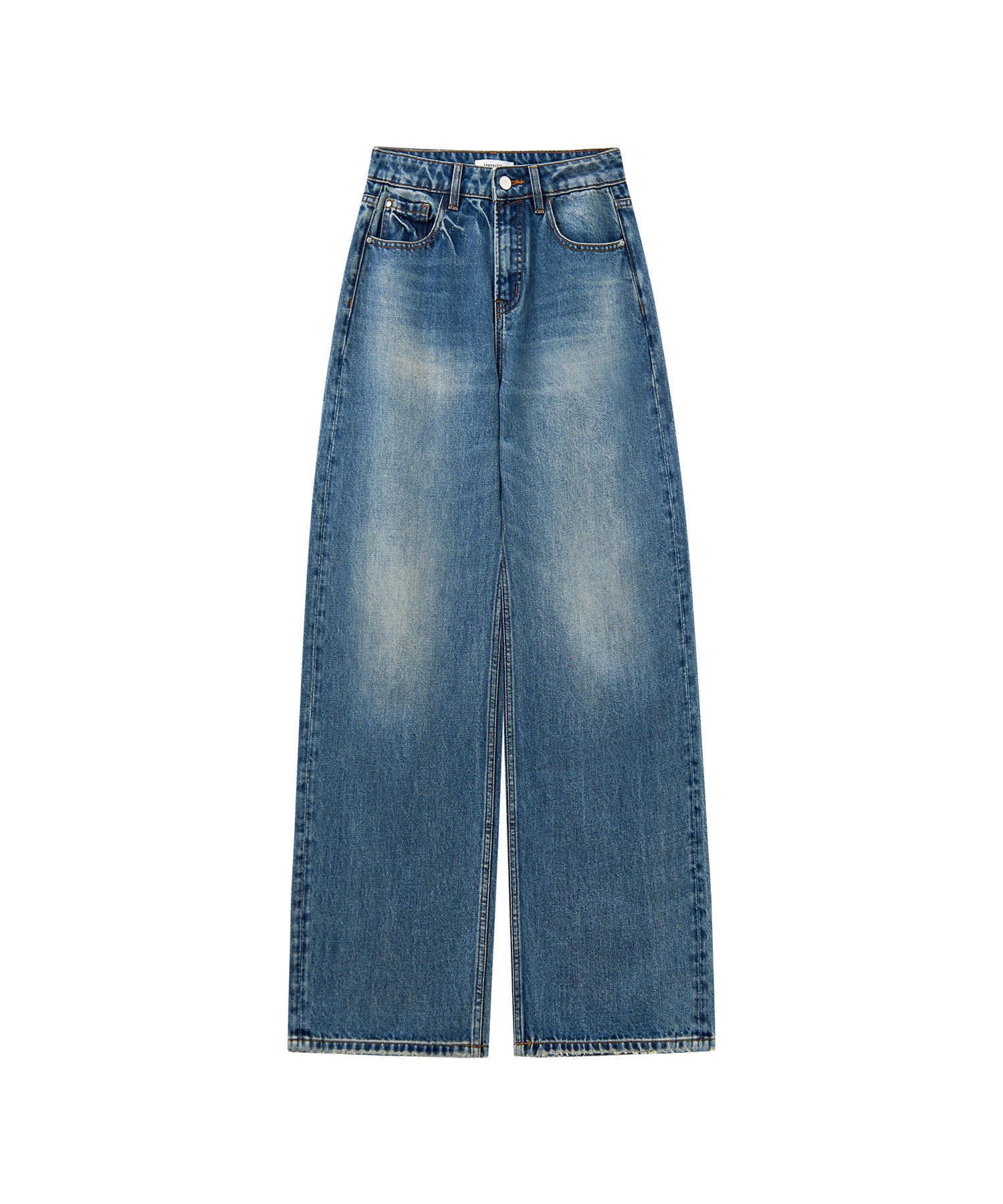 Mid-Rise Straight Wide-Leg Jeans
