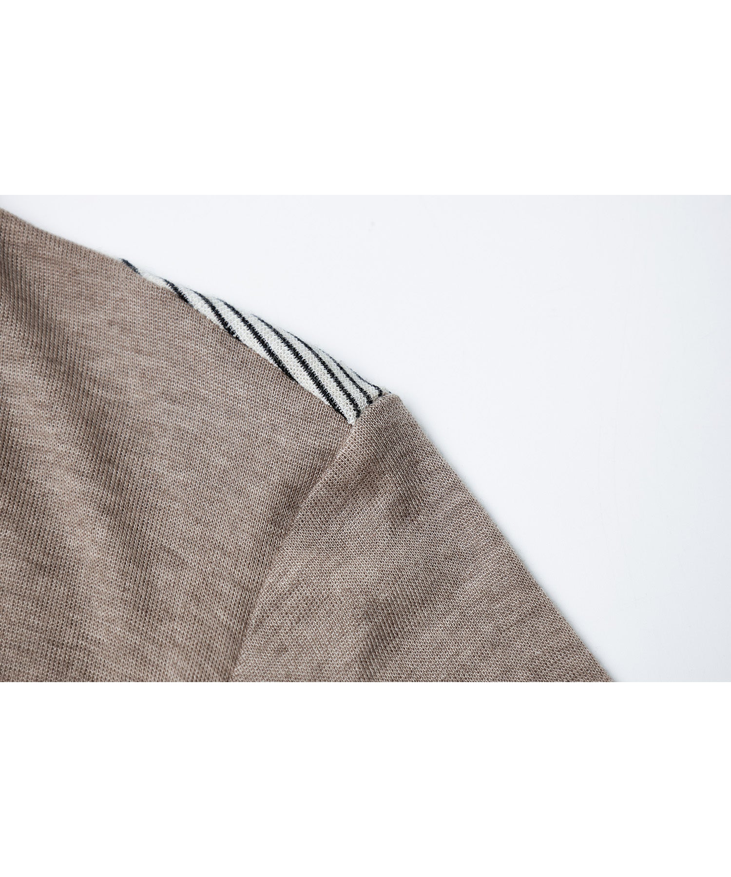 Layered Style U-Neck Stripe Top – Wool Blend