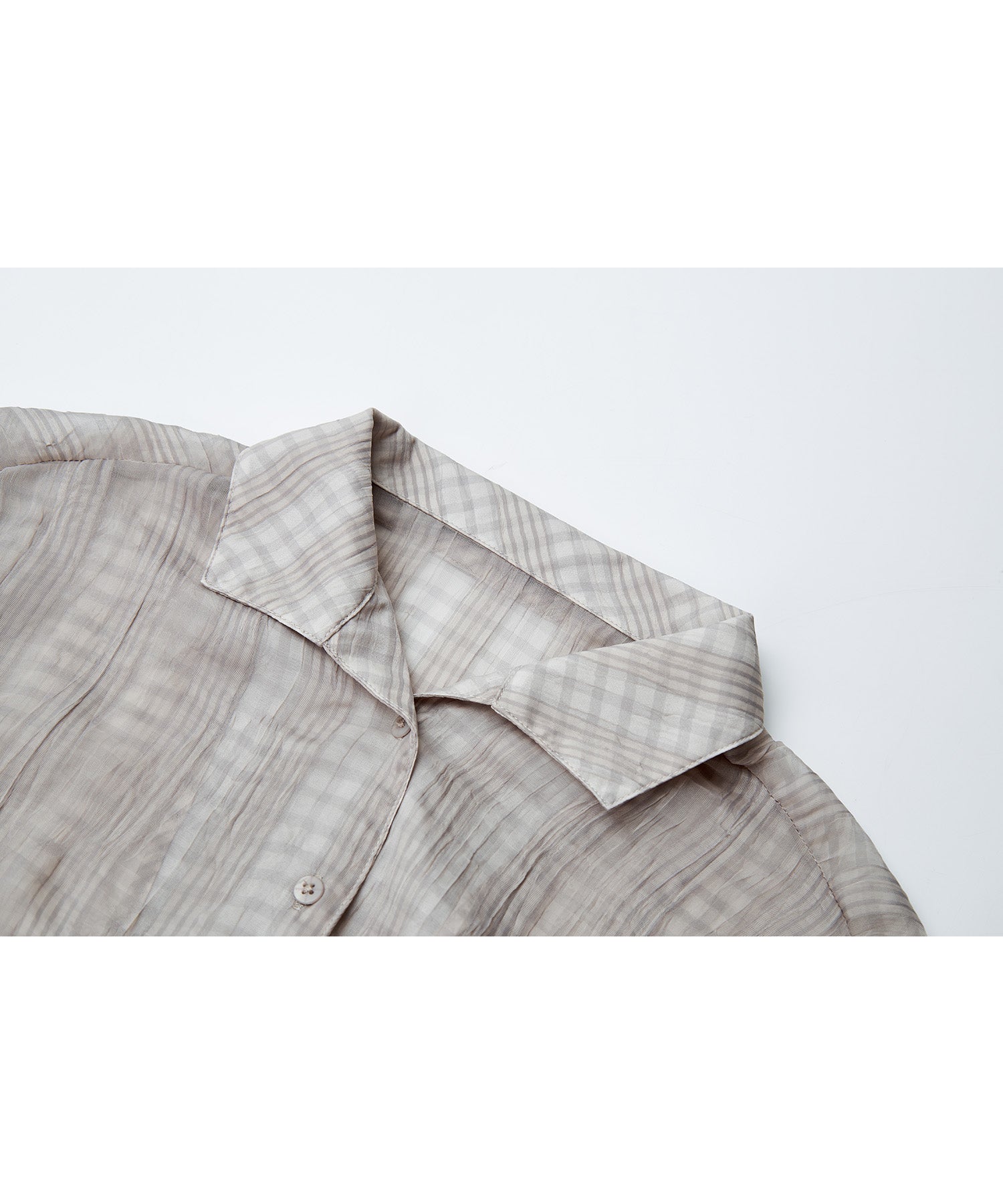 Drawstring Crinkled Check Shirt Jacket – Oversized Fit