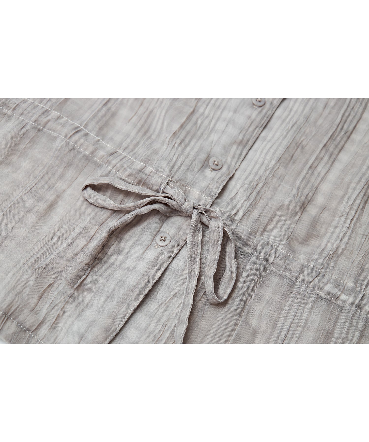 Drawstring Crinkled Check Shirt Jacket – Oversized Fit