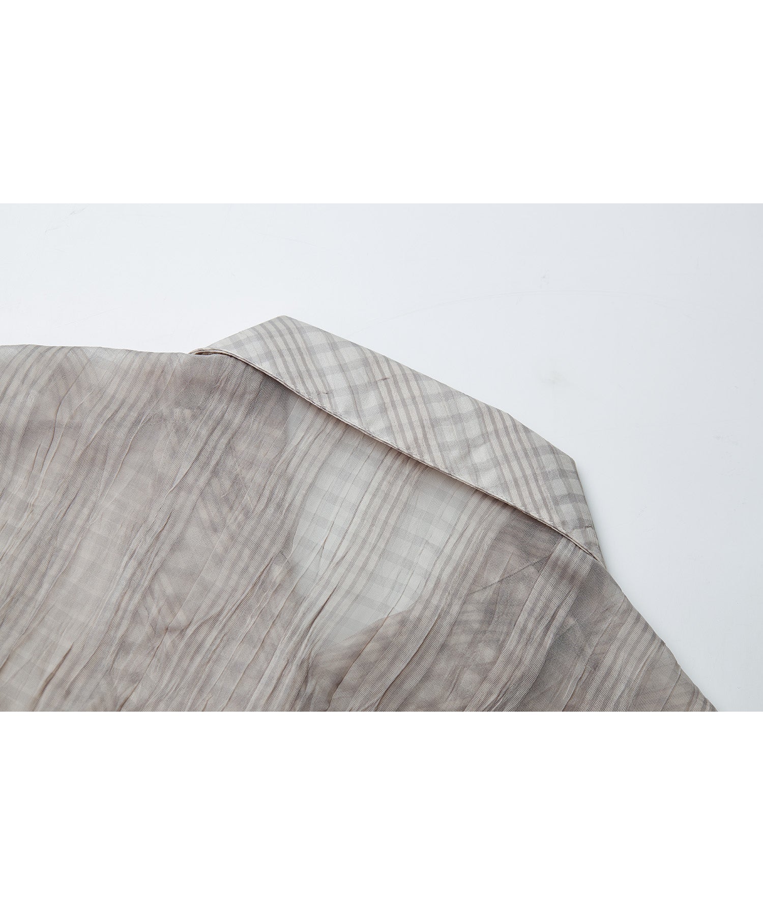 Drawstring Crinkled Check Shirt Jacket – Oversized Fit