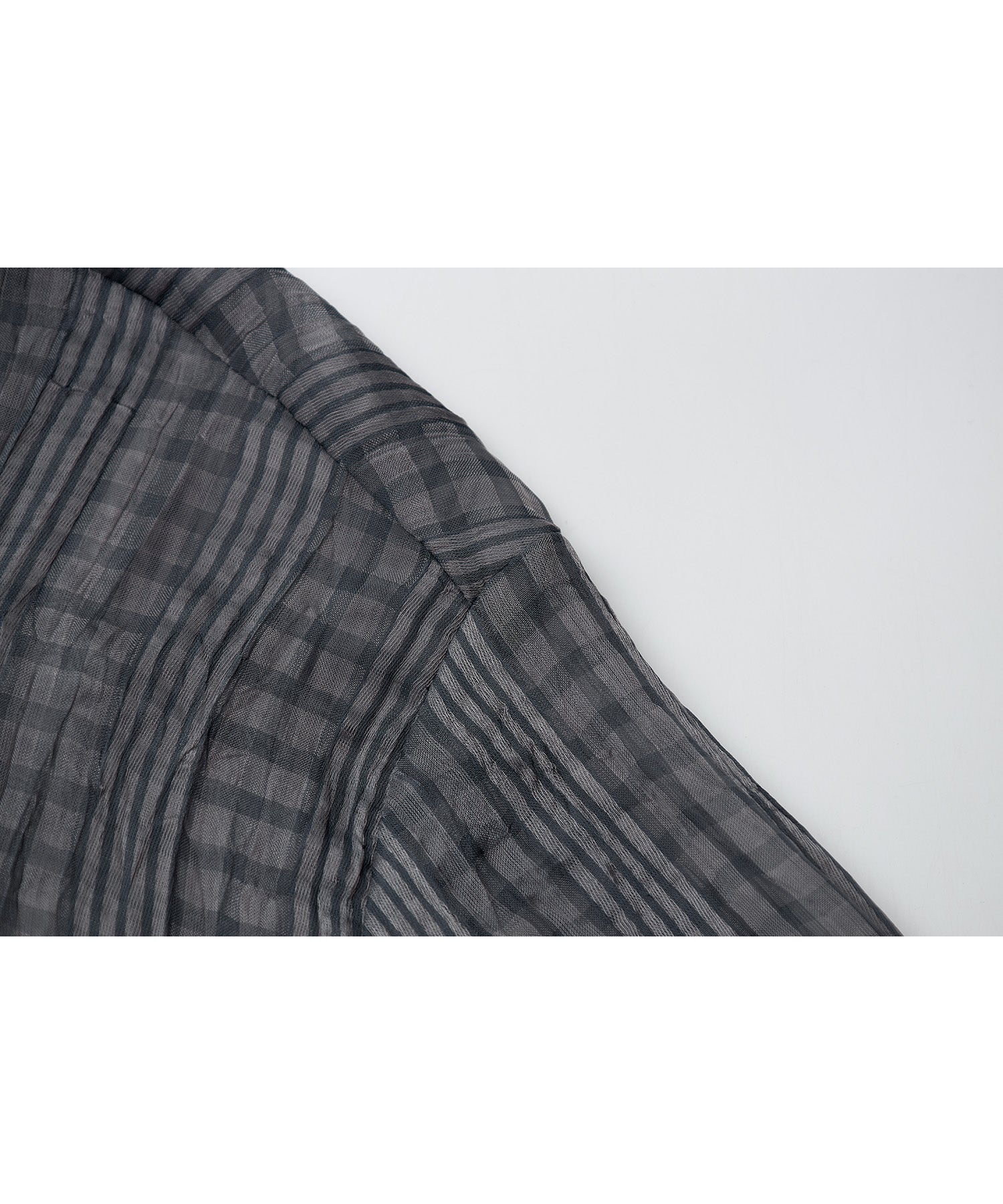 Drawstring Crinkled Check Shirt Jacket – Oversized Fit