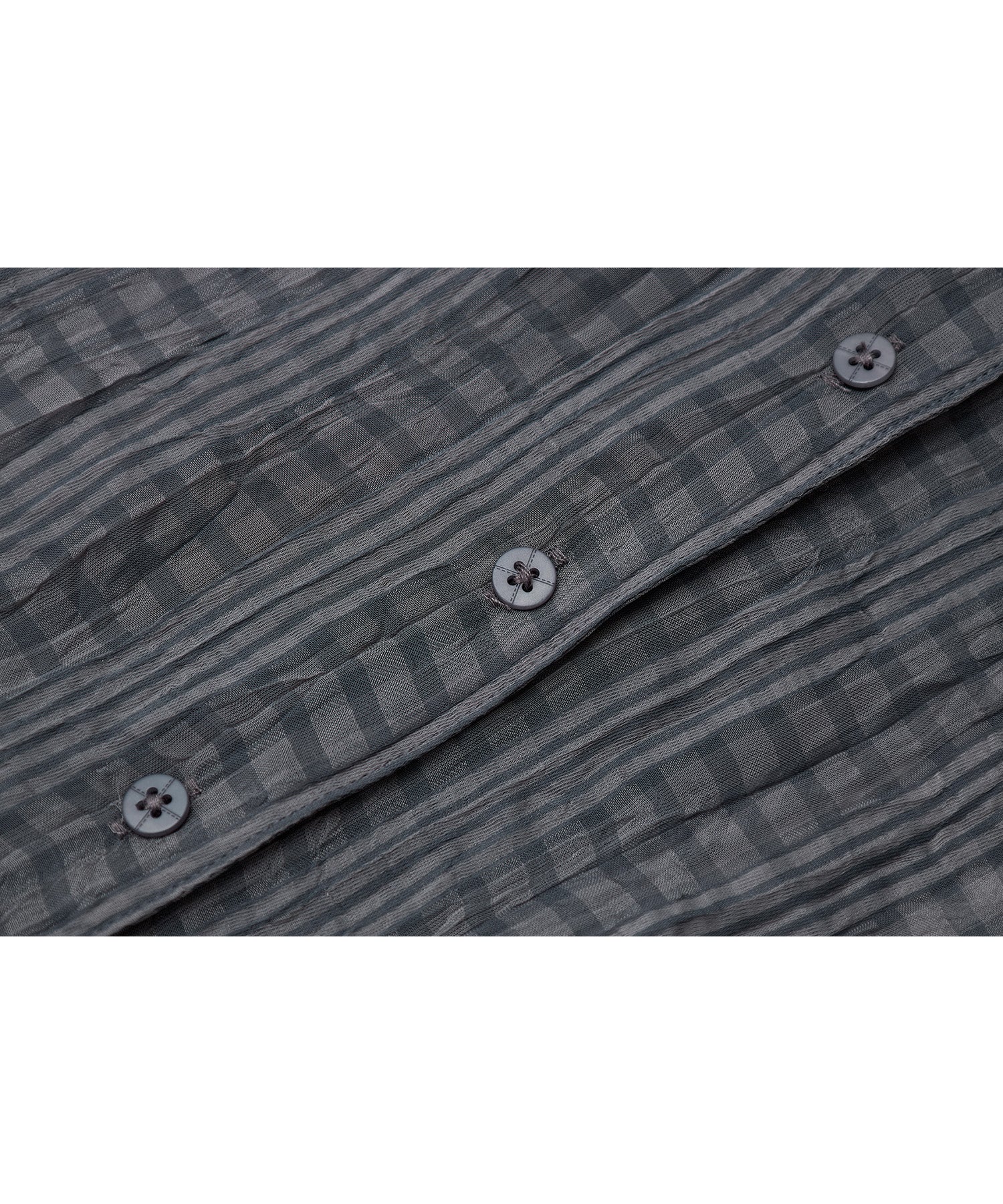 Drawstring Crinkled Check Shirt Jacket – Oversized Fit