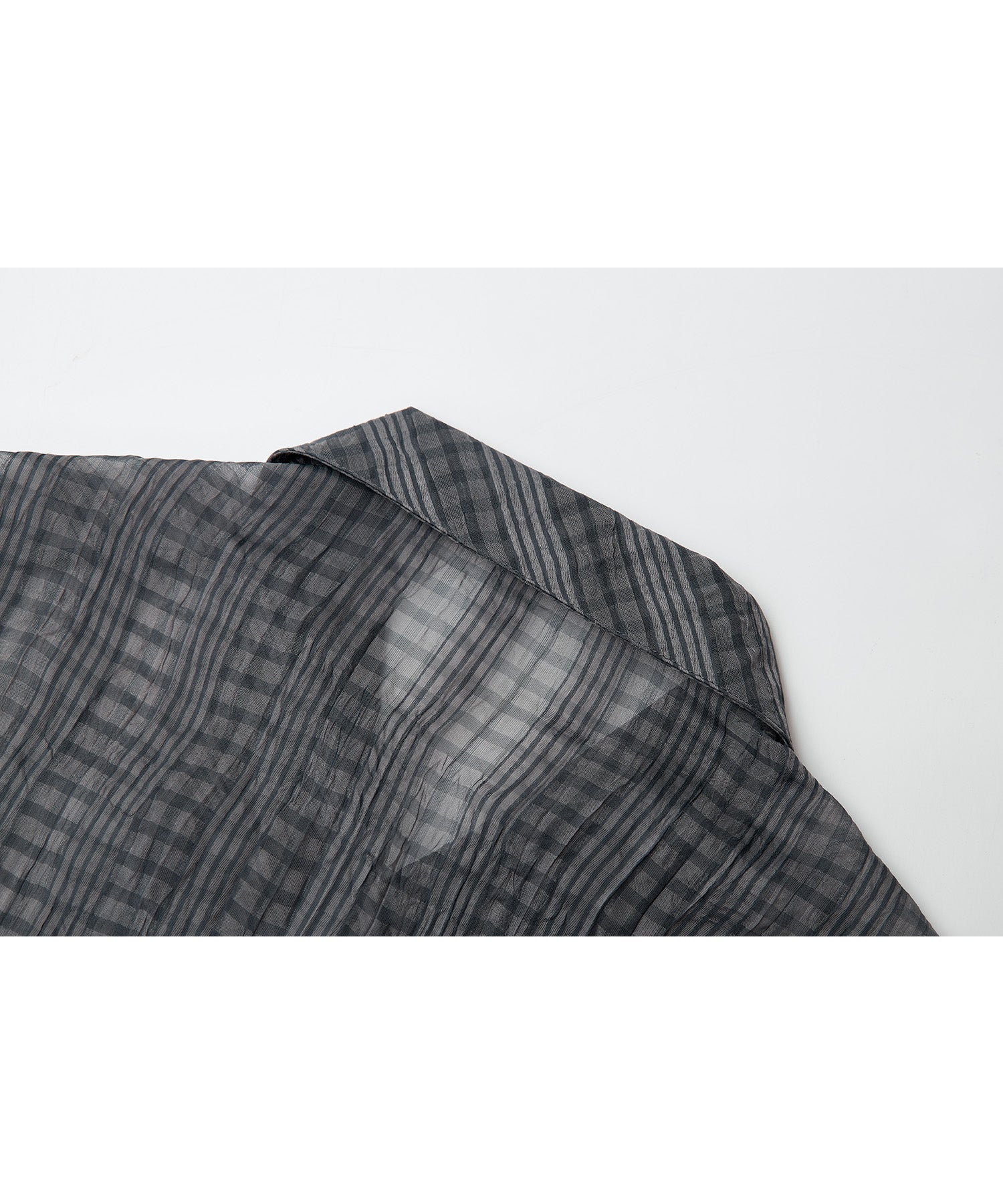 Drawstring Crinkled Check Shirt Jacket – Oversized Fit