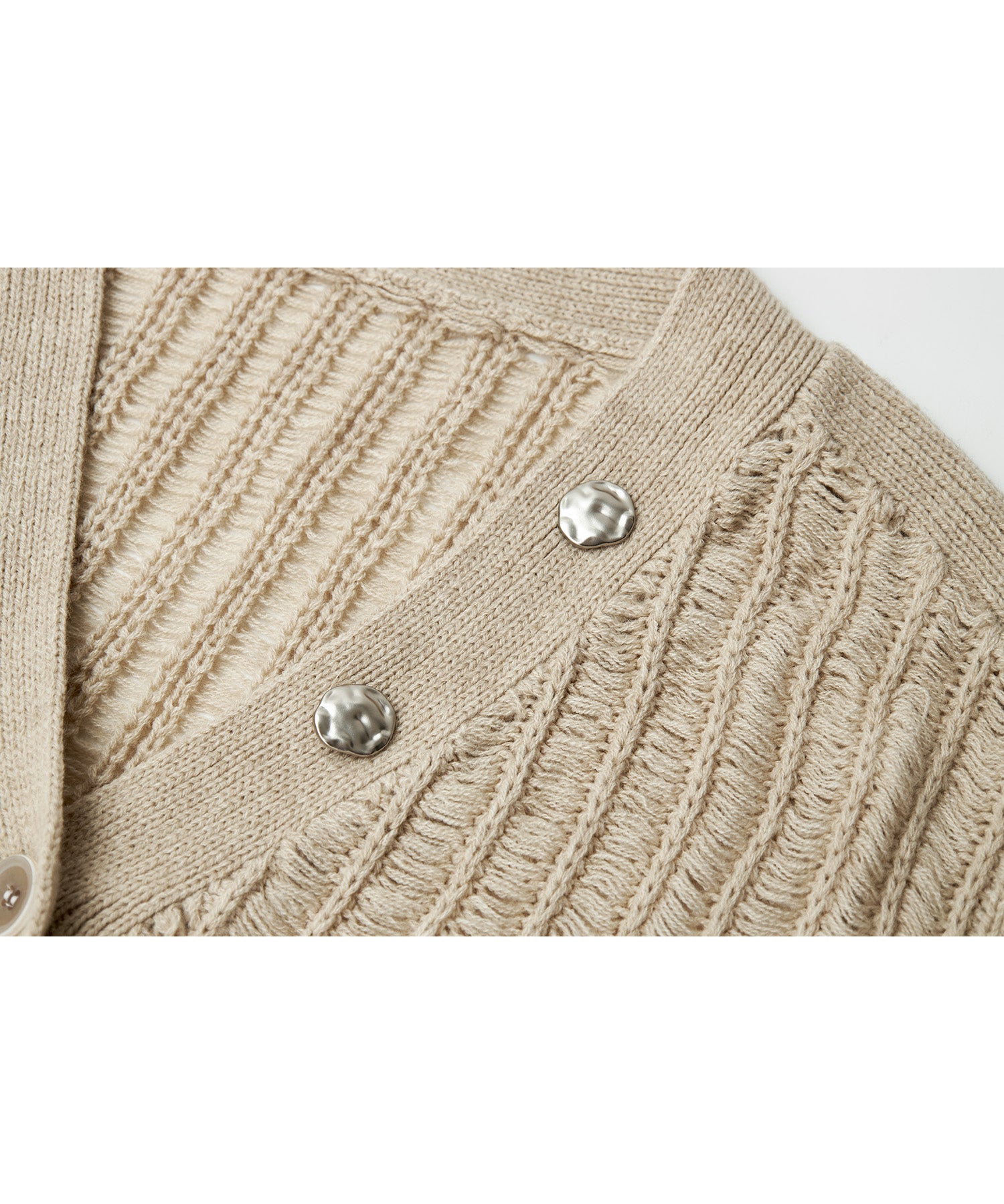 3D Textured Knit Loose Fit Cardigan