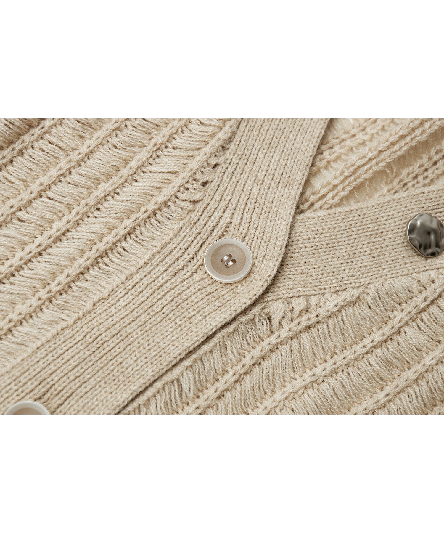 3D Textured Knit Loose Fit Cardigan