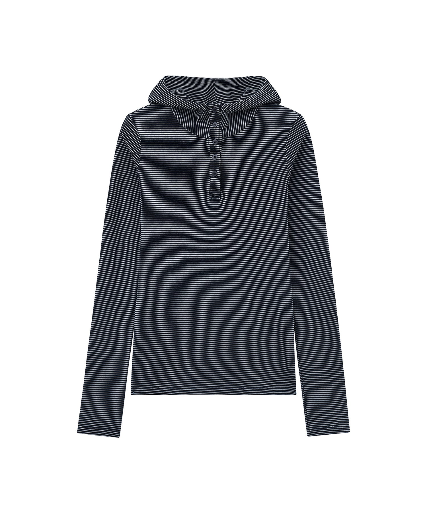 Striped Hooded Long-Sleeve Tee