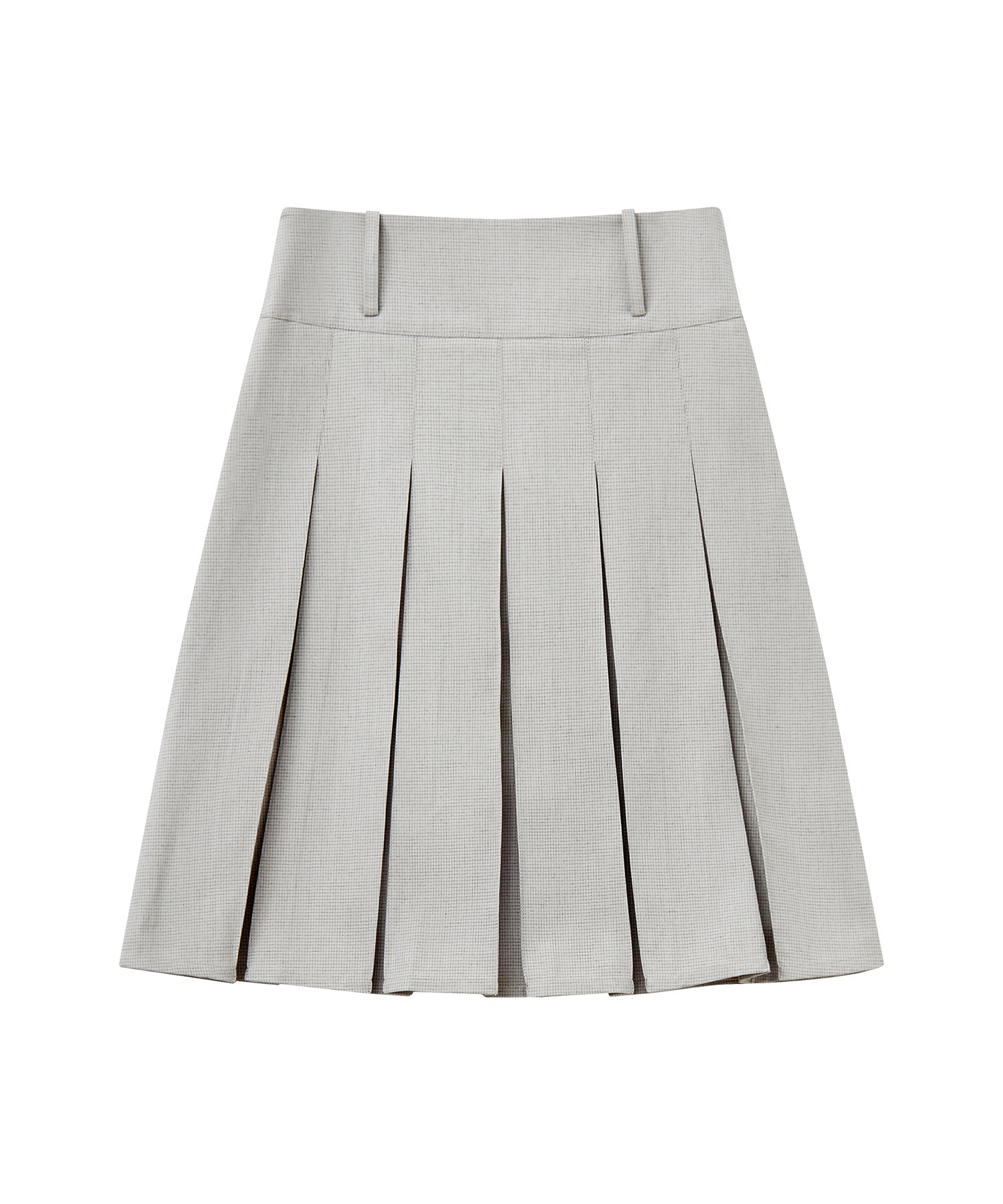 2-Way Pleated Suit Midi Skirt – High Waist A-Line Fit