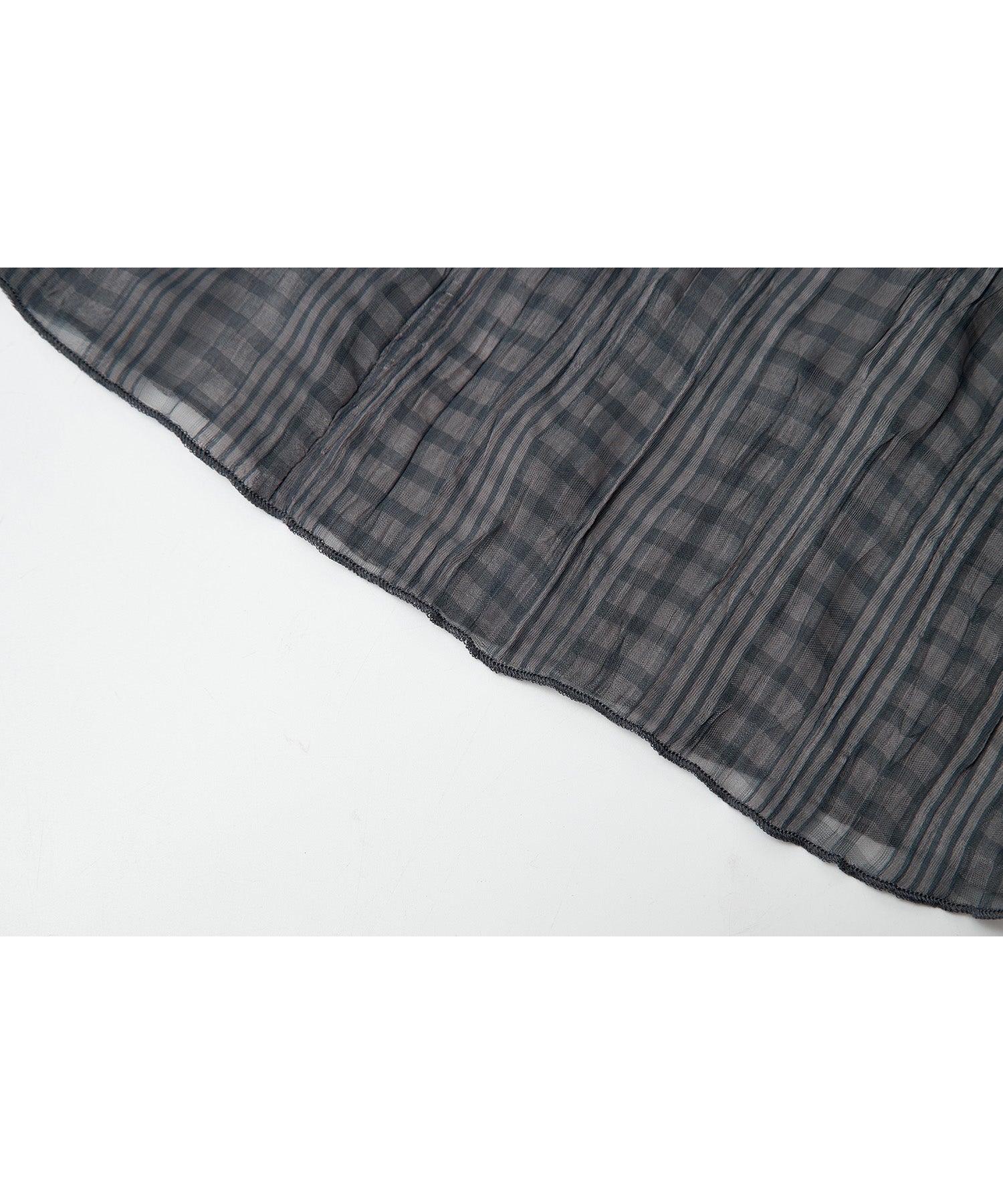 Asymmetric Hem Crinkled Check Midi Skirt – A-Line Silhouette