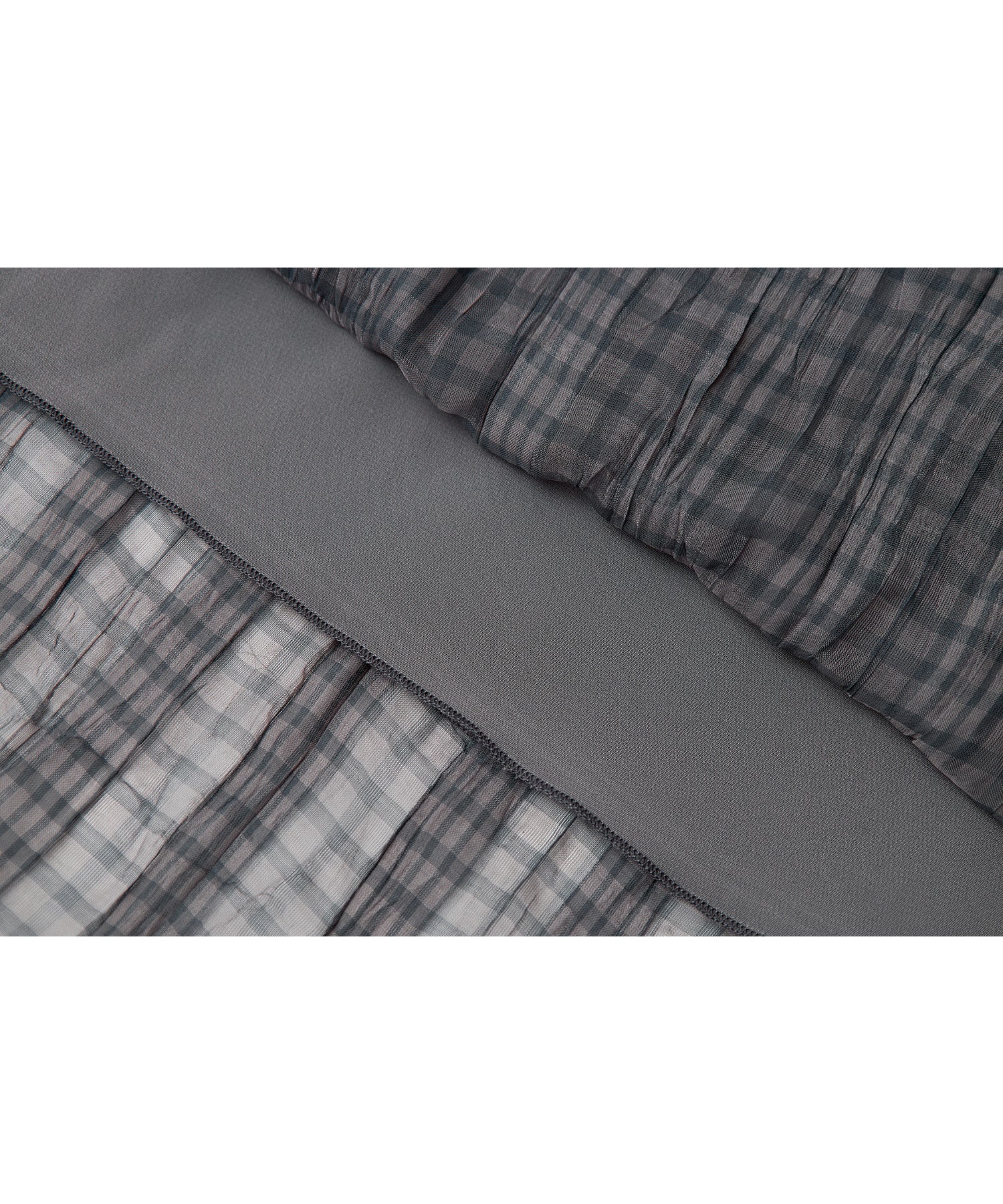 Asymmetric Hem Crinkled Check Midi Skirt – A-Line Silhouette