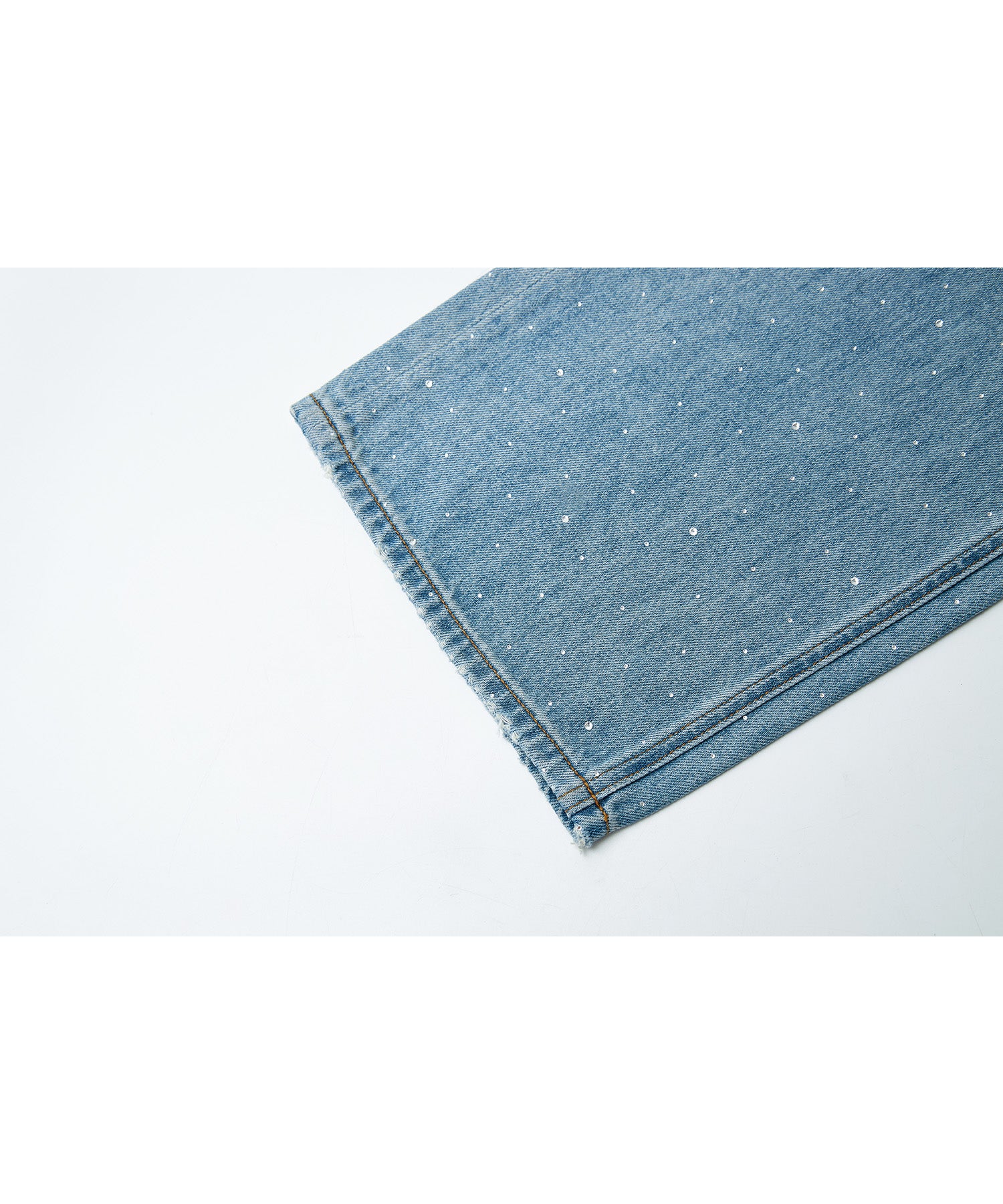 Gradient Rhinestone Wide-Leg Jeans