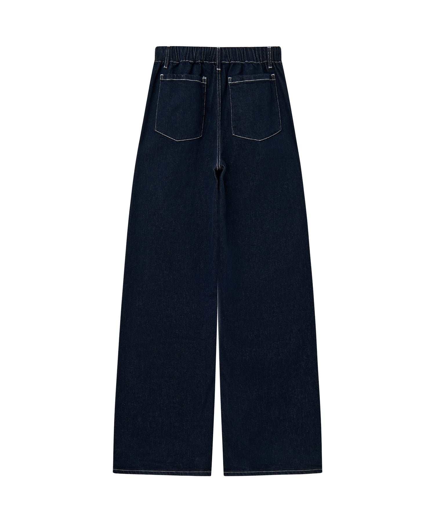 Drawstring Straight Washed Denim Pants