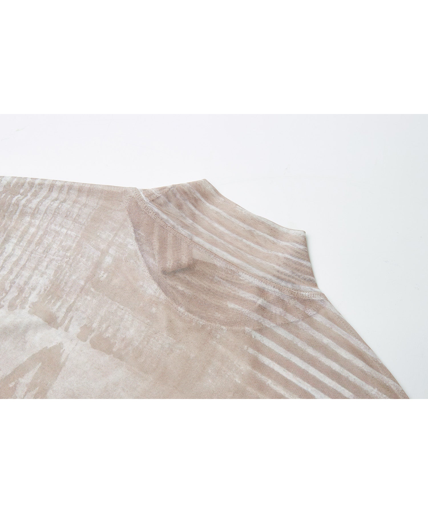 Digital Art Mesh Top – Sheer Mock Neck Fitted Layer
